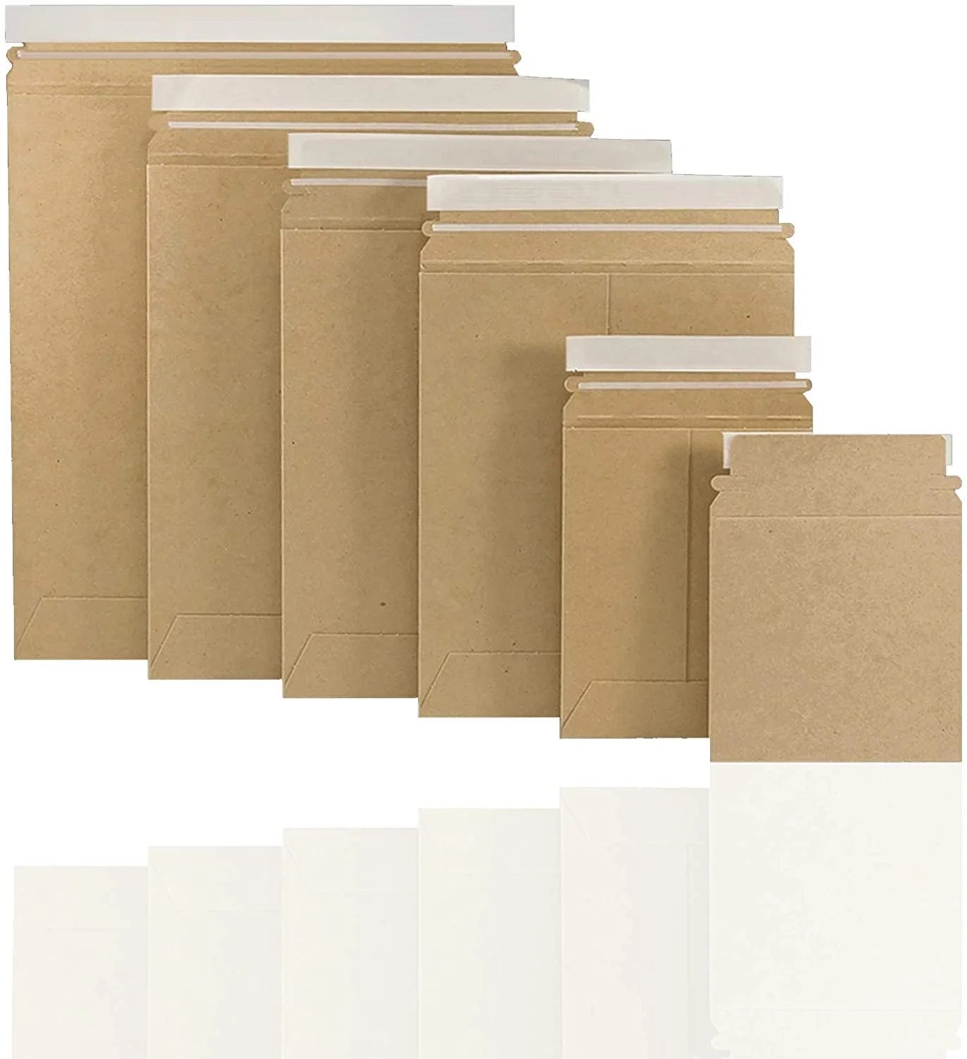 Pack of 10 Natural Kraft Envelopes 12 3/4" x 15". Self Sealing Mailing