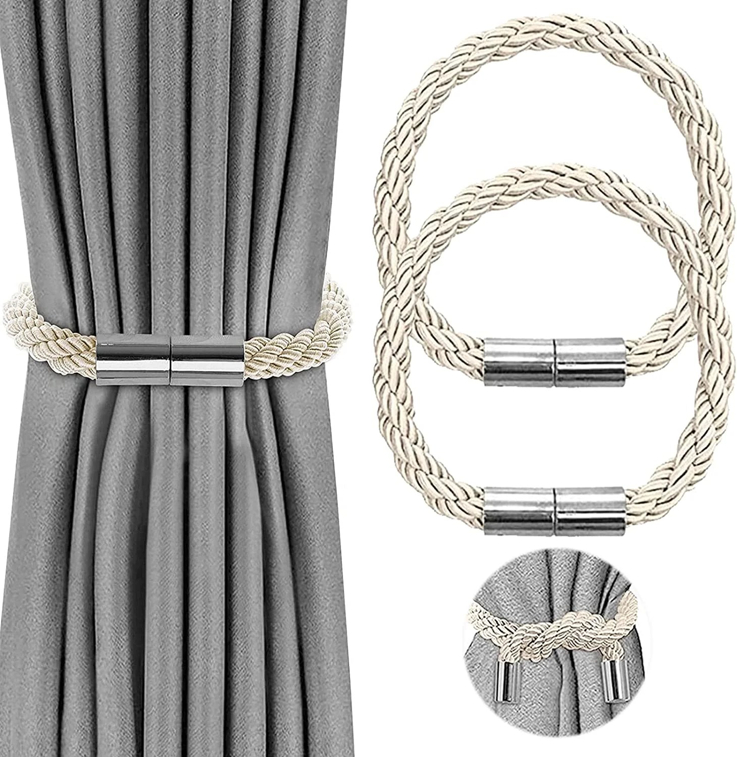 1 Pack Strong Curtain Tiebacks, Modern Simple Style Drape Tie