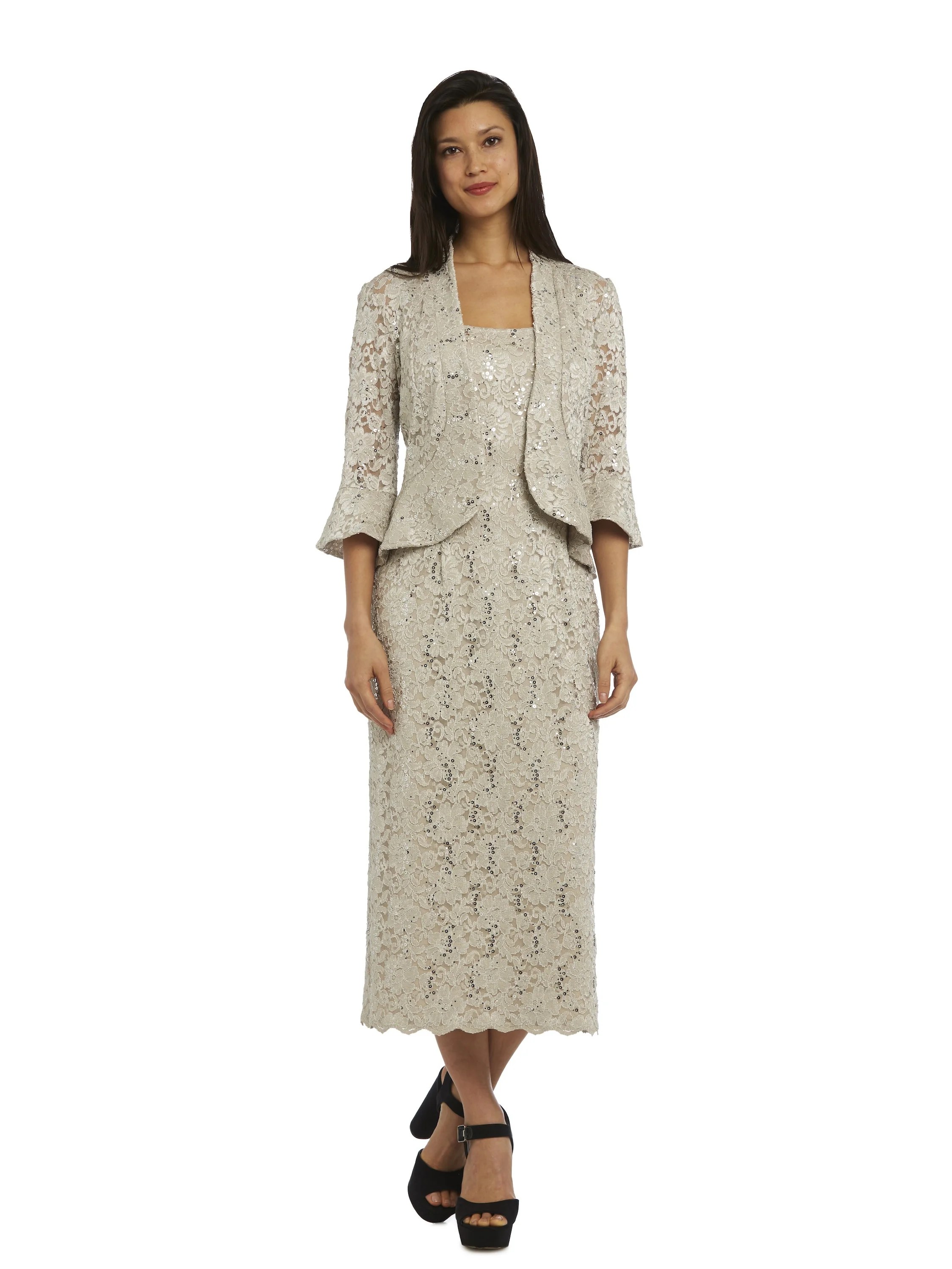 RM Richards Women's Sequin Lace Dress with JacketMother of the Bride