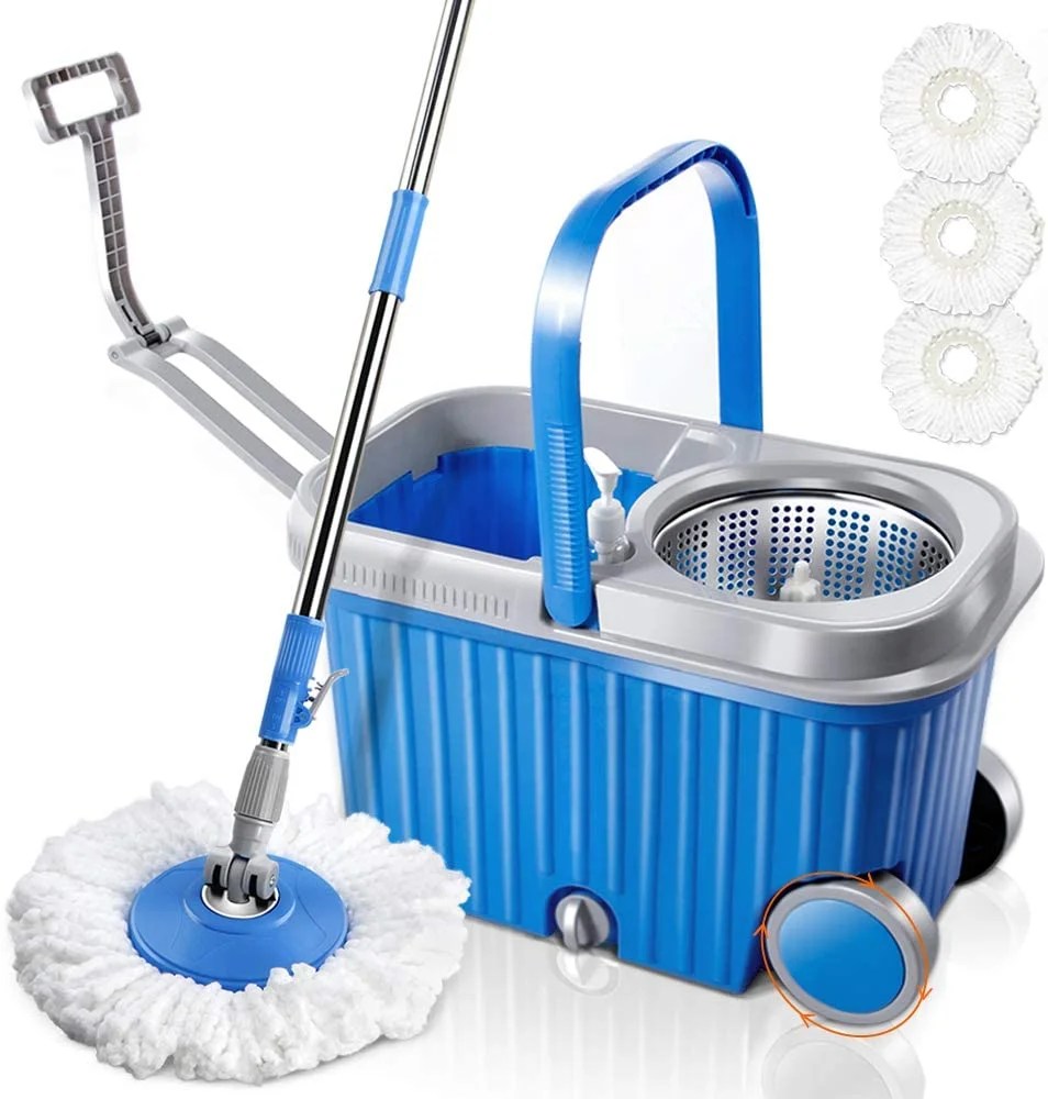 Spin Mop and Bucket System 8L Stainless Steel Mop Bucket with Wringer