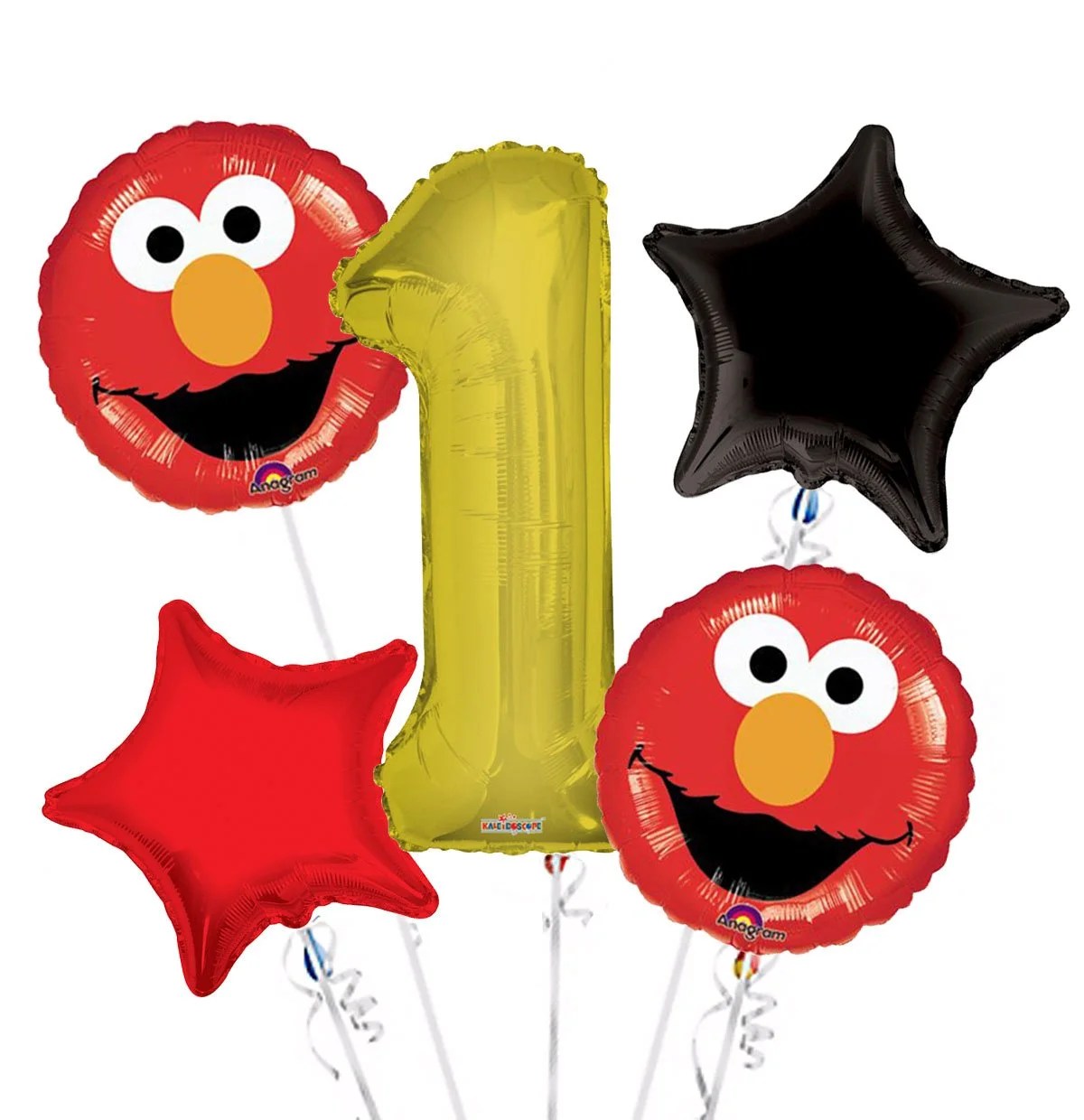 Sesame Street Elmo Balloon Bouquet 1st Birthday 5 pcs Party Supplies