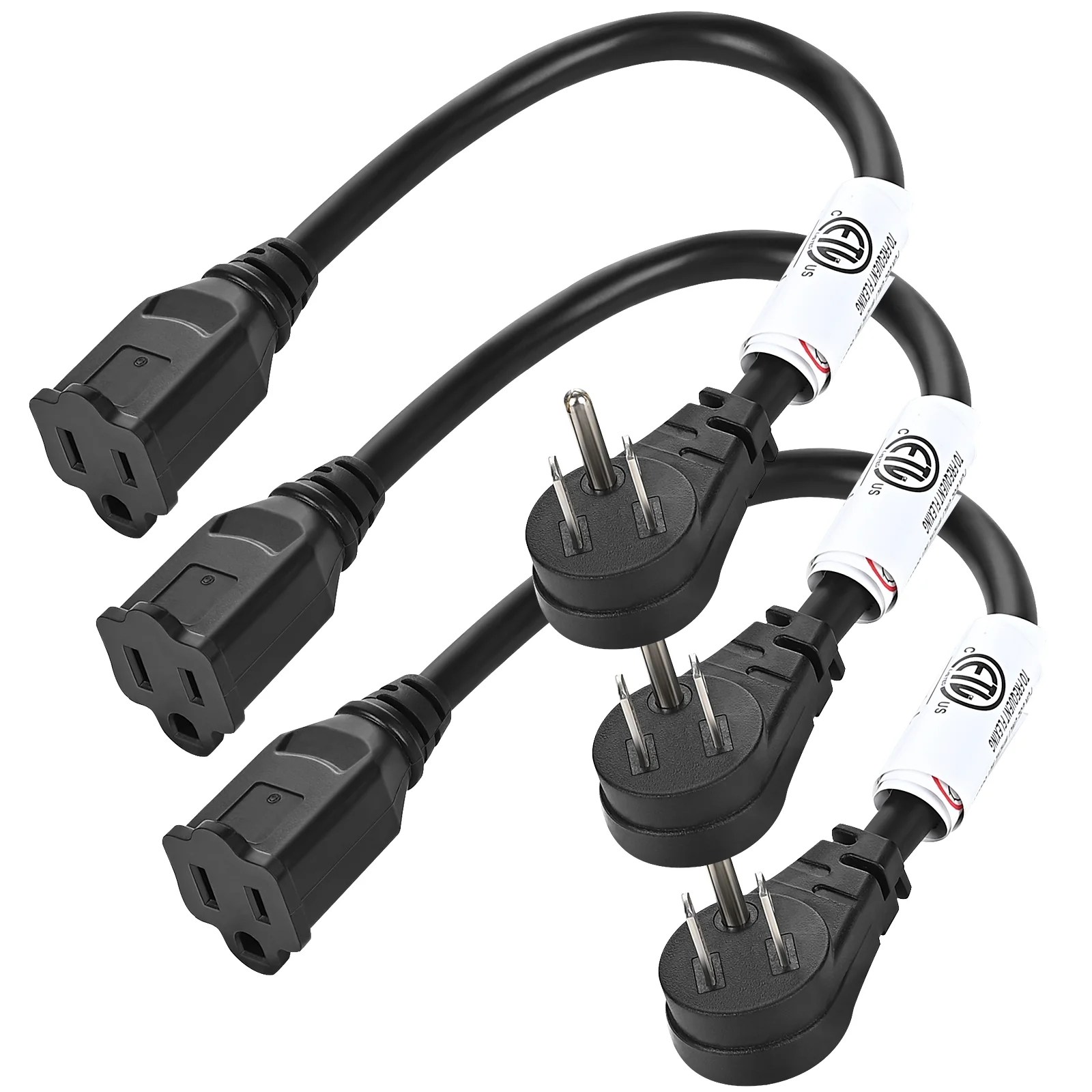 DEWENWILS 1ft Short Extension Cord for Indoor, Flat Head Extension Cord