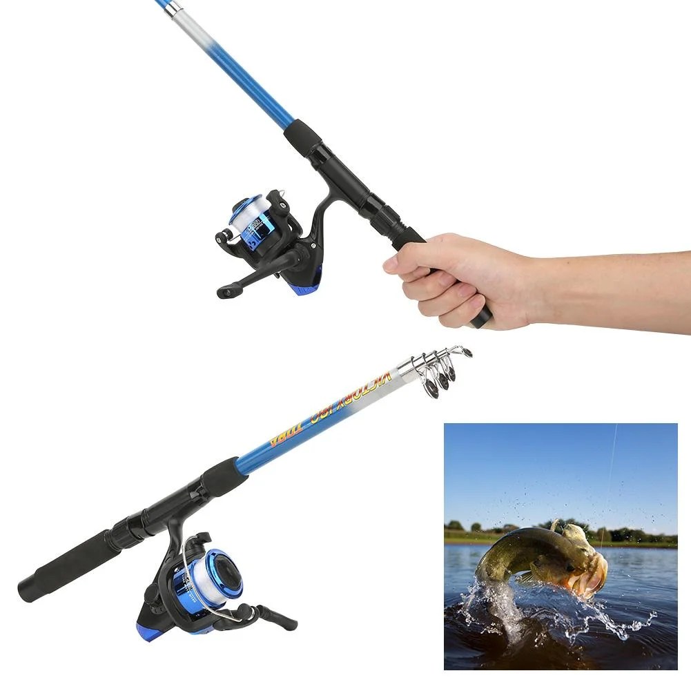 Tebru Fishing Rod with Reel,1.8M Portable Ultralight Nylon