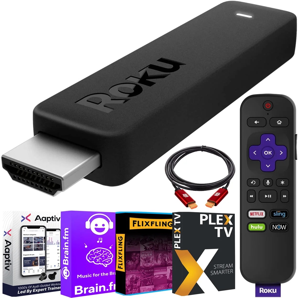 Roku Streaming Stick 3800XB Refurbished + Voice Remote w/ TV Controls