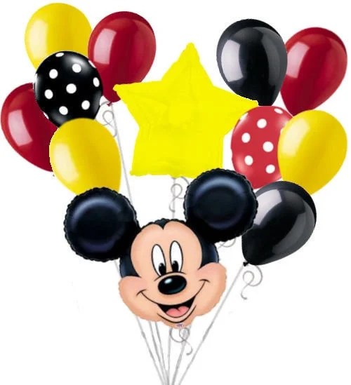 12 pc Mickey Mouse Theme Balloon Bouquet Party Decoration Birthday