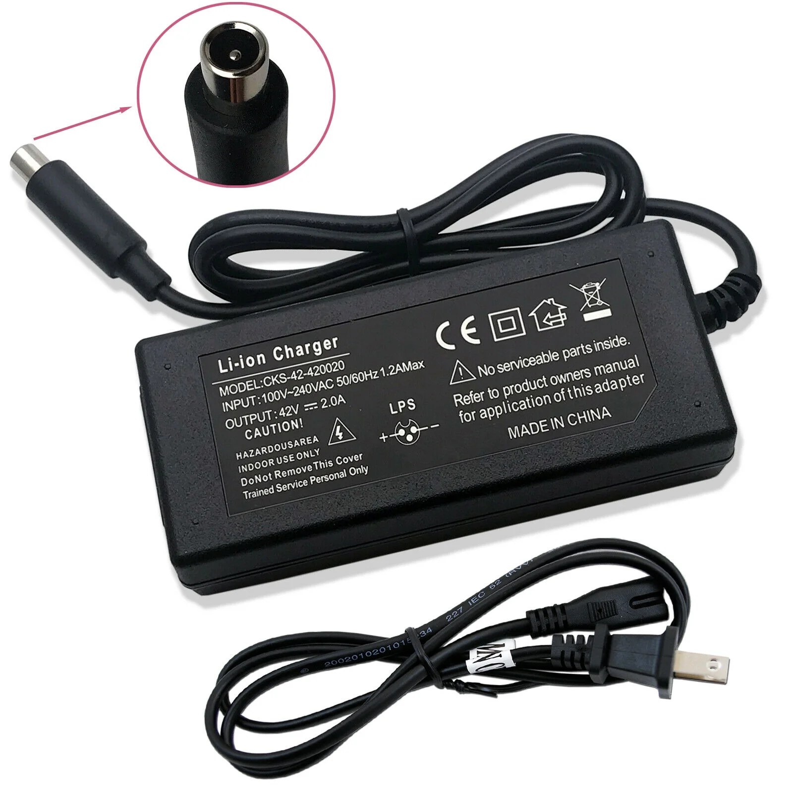 42V 2A Battery Charger For Xiaomi M365 / Ninebot "Bird / Lime" Ninebot