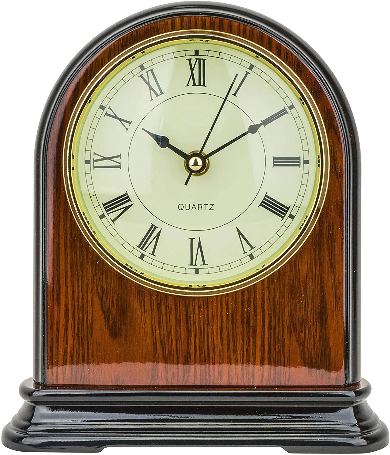 Quartz Mantel Clock 9.0"H x 8.0"L x 3.5"W, Decorative Shelf Clock