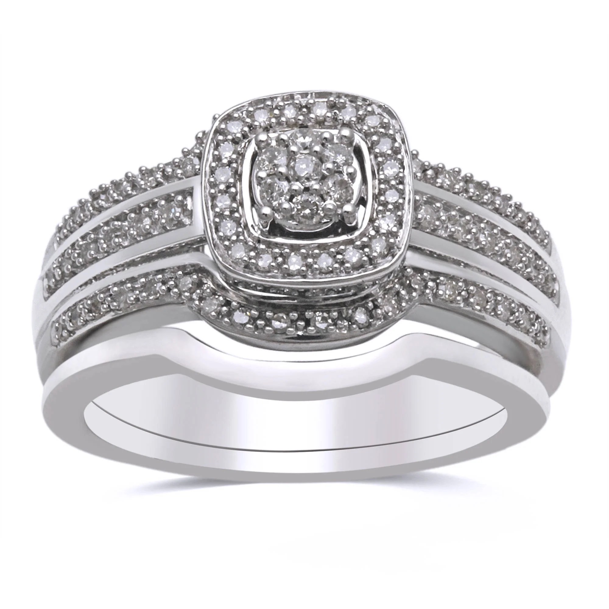 Forever Bride 1/4 Carat T.W. Diamond Sterling Silver Bridal Set