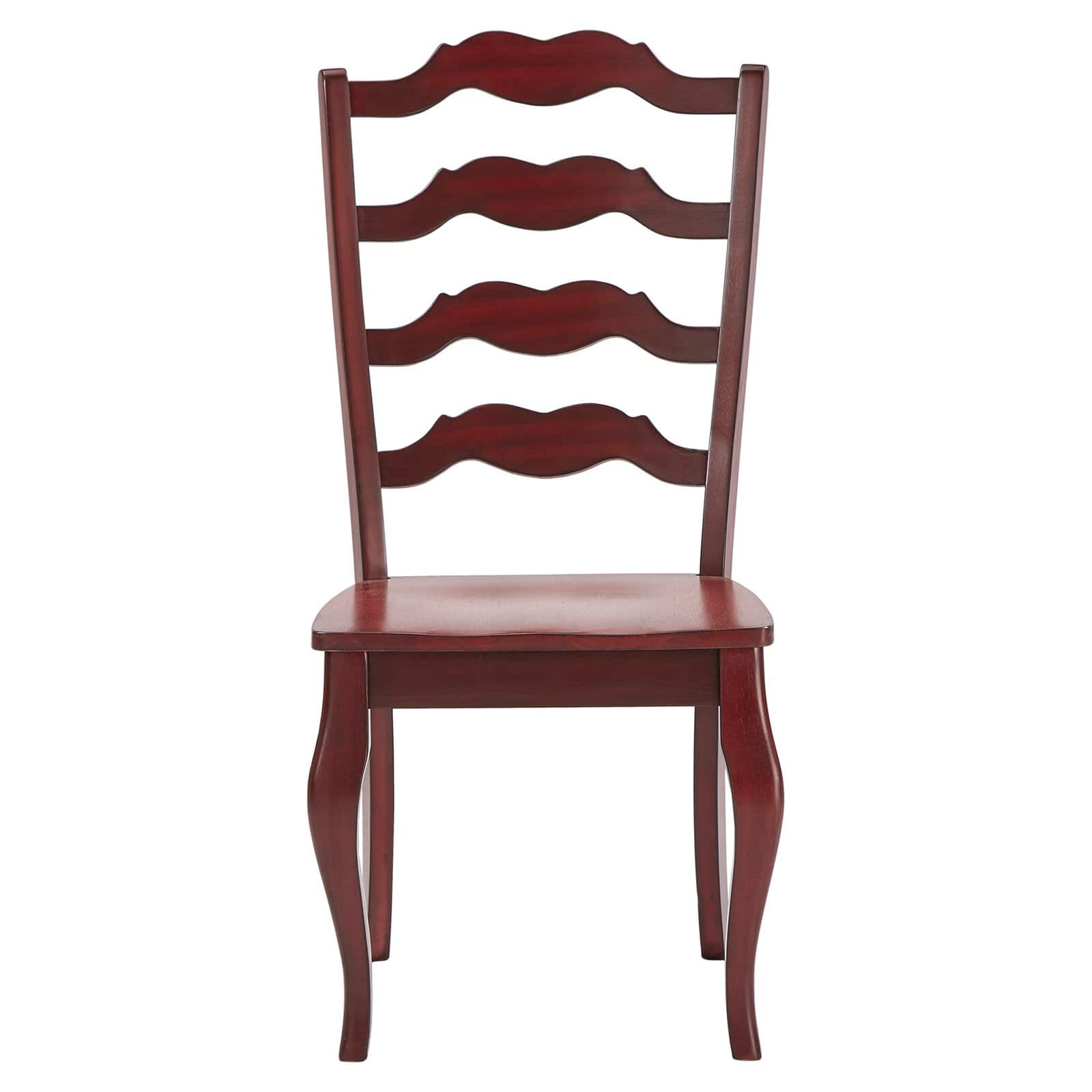 Weston Home Farmhouse Wood French Ladder Back Dining Chair, Set of 2