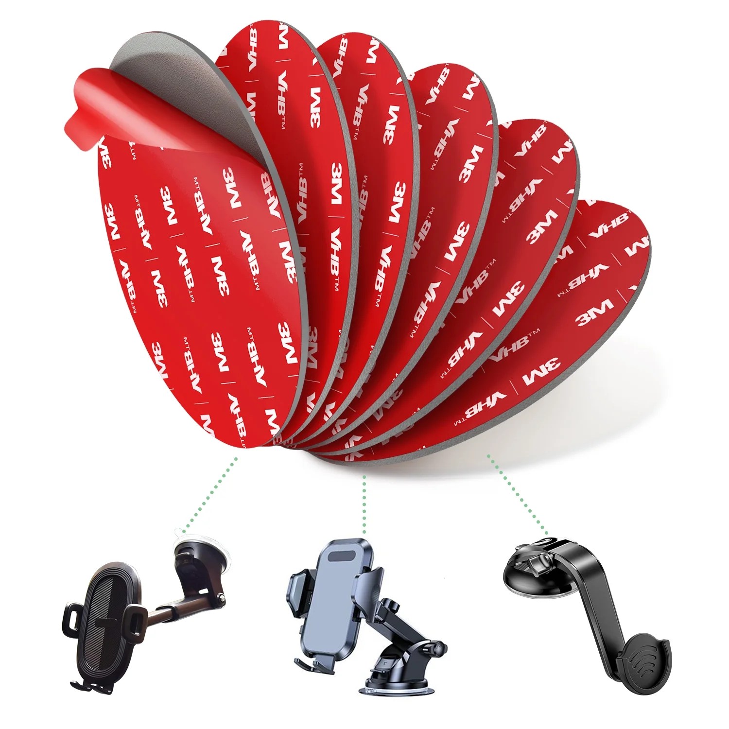 Sticky Adhesive Pad Replacement for Dashboard Suction Cup Mount, 80mm