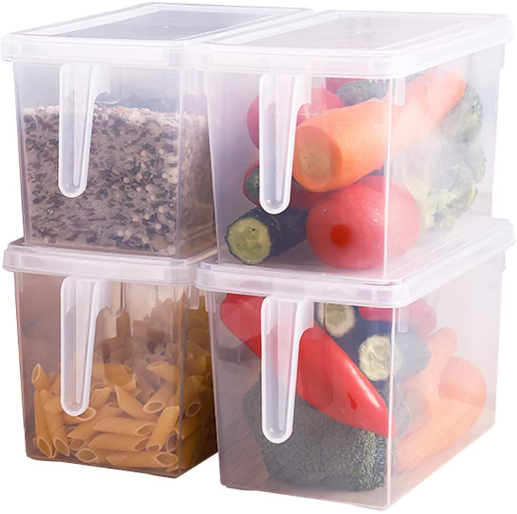 Fridge Storage Containers Produce Saver, 4 Pack x 5L Stackable