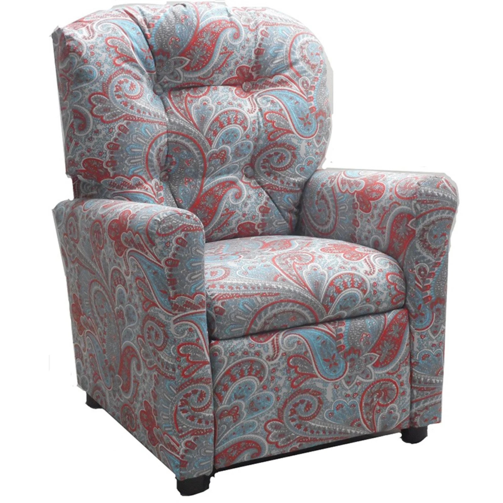 Brazil Furniture Paisley 4Button Back Child Recliner