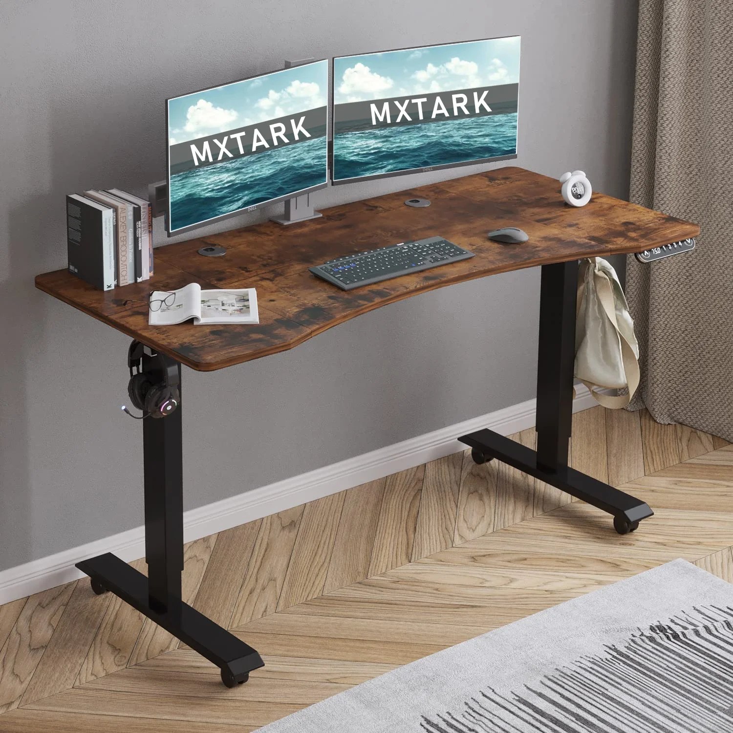 MXtark Electric Height Adjustable Standing Desk, Height Adjustable