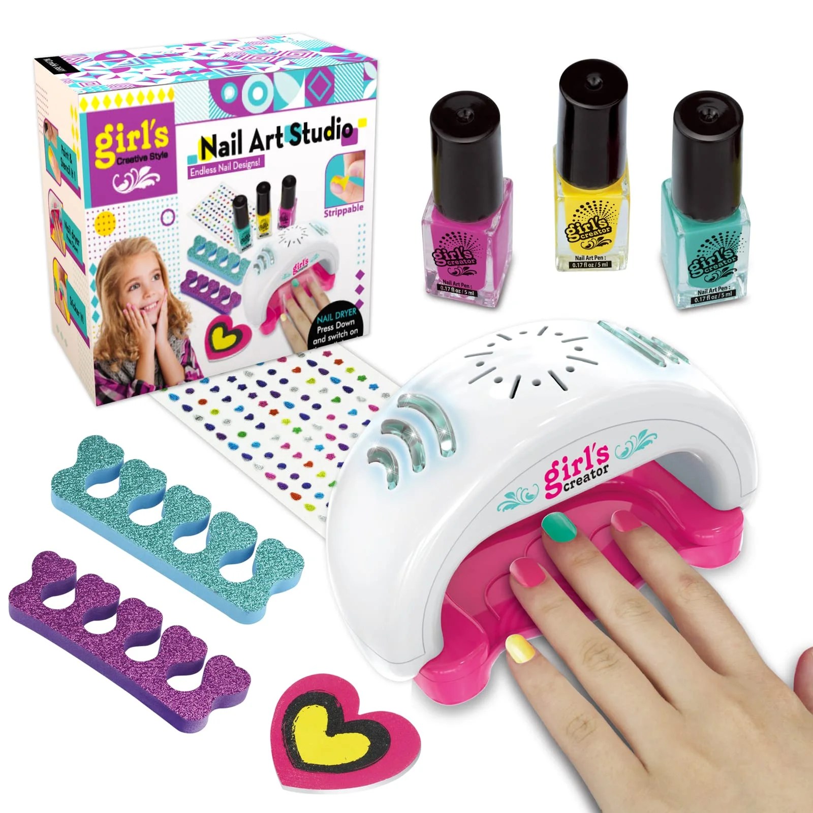 Nail Gifts for Girls Age 8 9 10, Kids Nail Polish Toys for 6 7 8 9 10