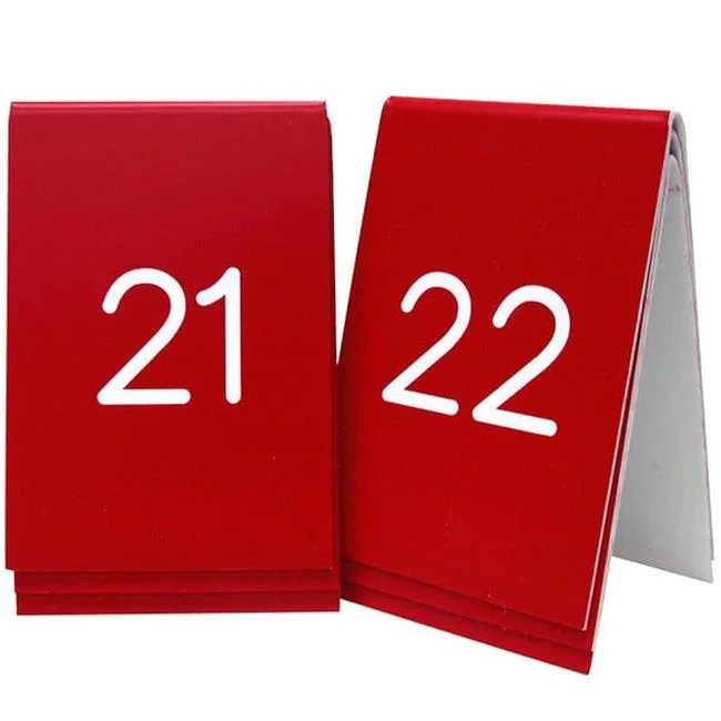 Cal Mil 2711 Number Tents, 3.50 x 5 in. Red with White