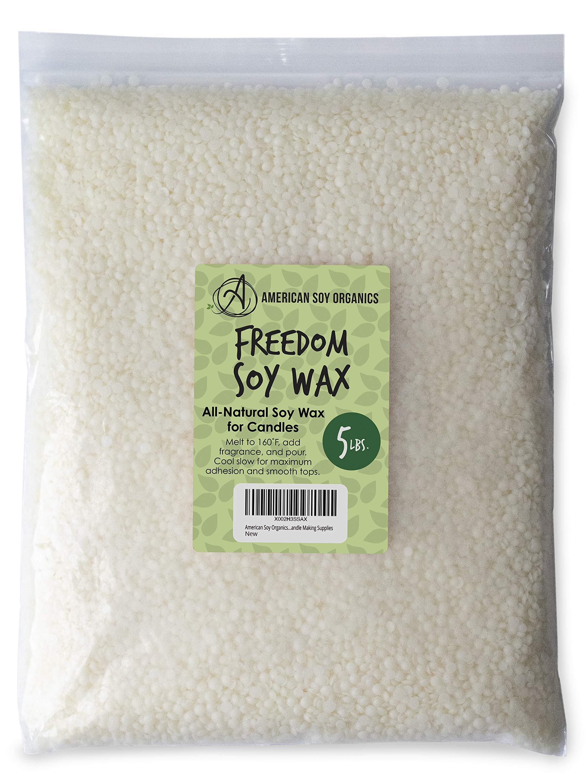 American Soy Organics 5 lb of Freedom Soy Wax Beads for Candle Making