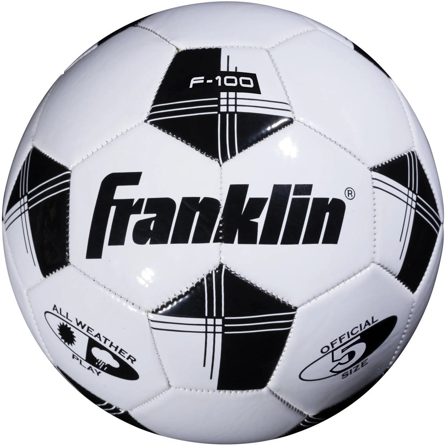 Franklin Sports Competition Soccer Ball, Size 5, Black and White