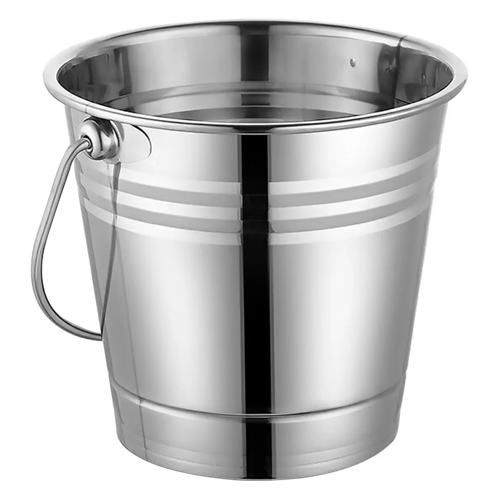 Etereauty Bucket Ice Metal Galvanized Buckets Steel Stainless Container