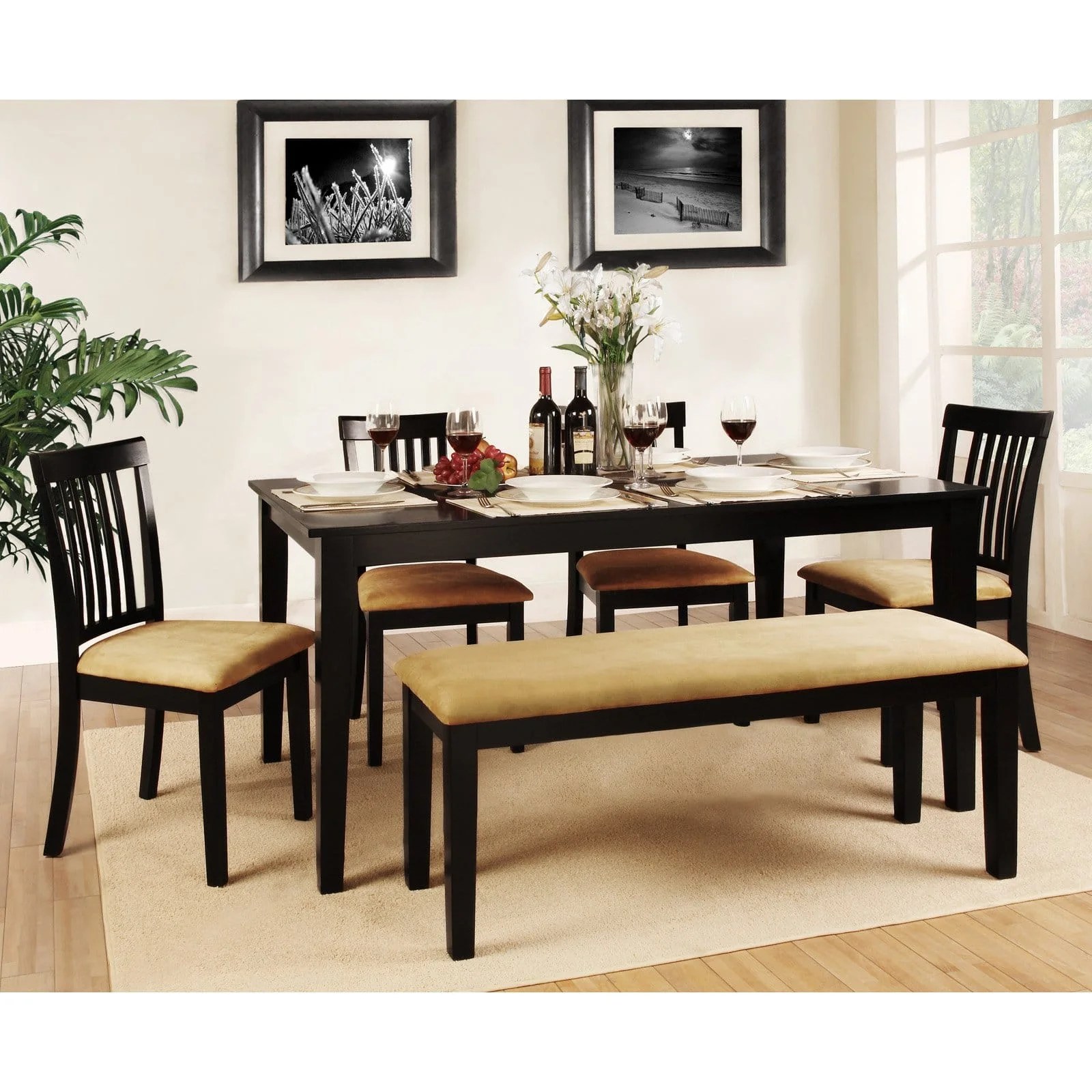 Homelegance Weston Home Tibalt 6 Piece Rectangle Black Dining Table Set
