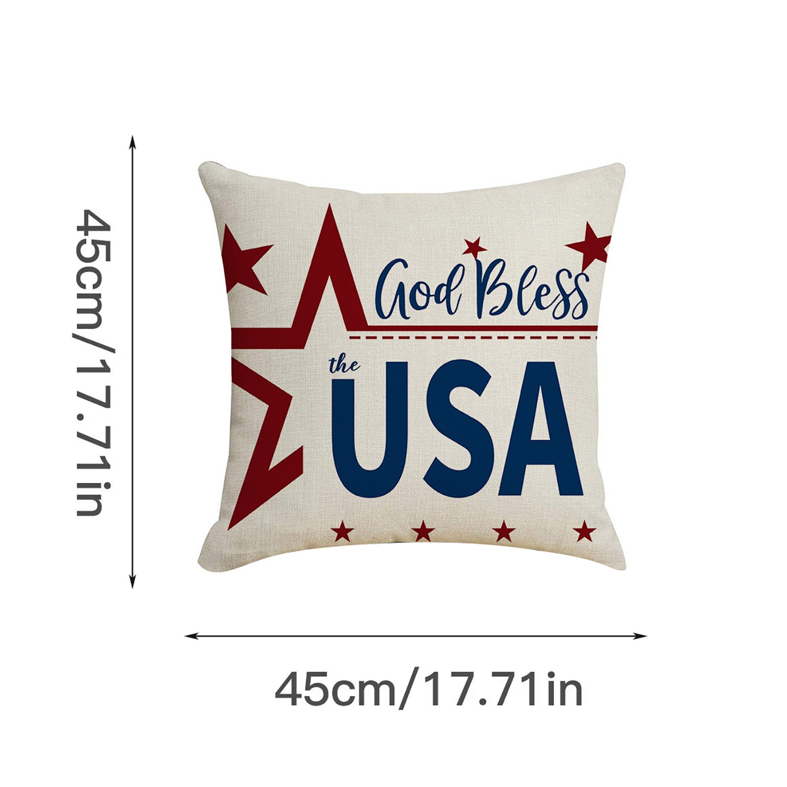 AaSFJEG Outdoor Decor New Independence Day Linen Printed Pillow Cover with Red Letter Sofa