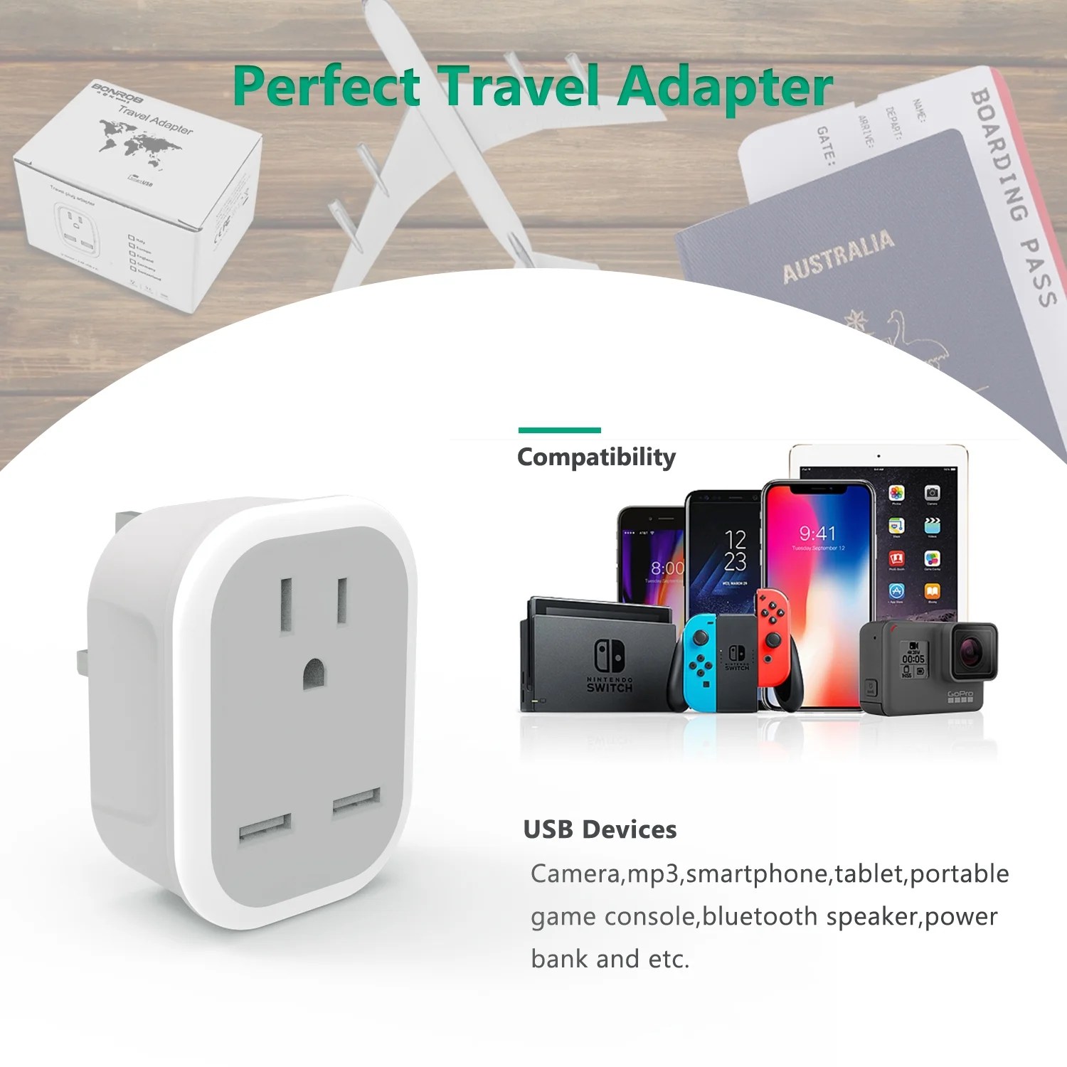 Buy US to UK Power Type G Plug Adapter 2 Pack, ETEPON International