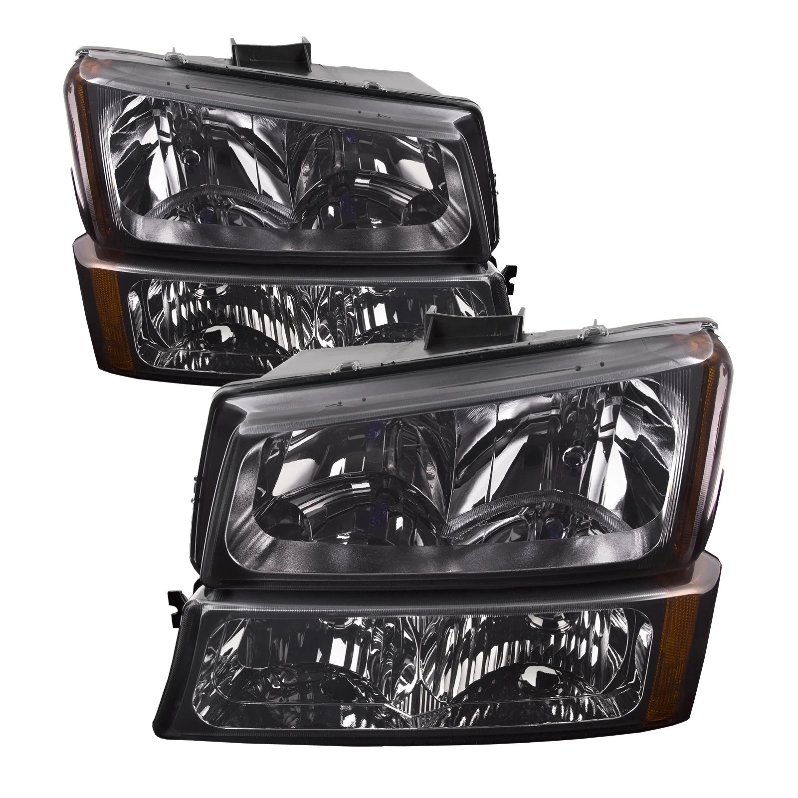 20052007 Chevrolet Silverado Black Housing Smoked Lens 4Piece