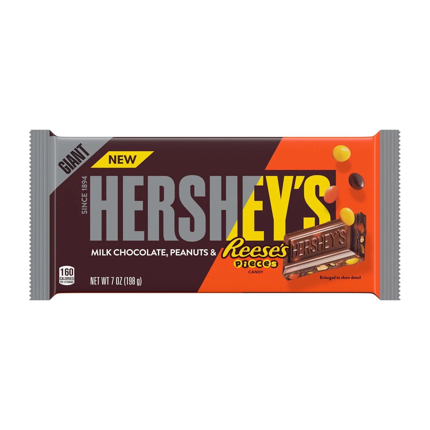 Hershey's, Milk Chocolate with Reese's Pieces Candy Bar, 7 oz