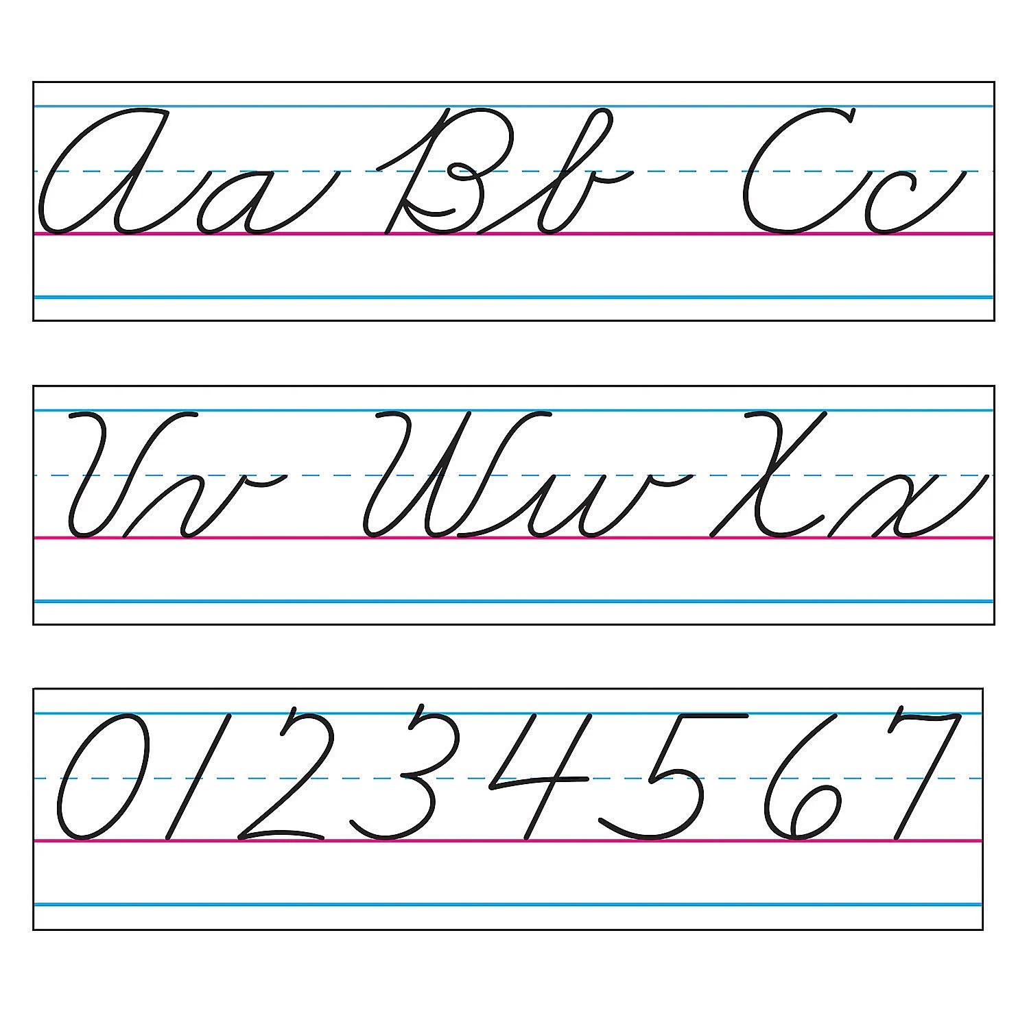 ZanerBloser Cursive Alphabet Bulletin Board Set 15 Pieces