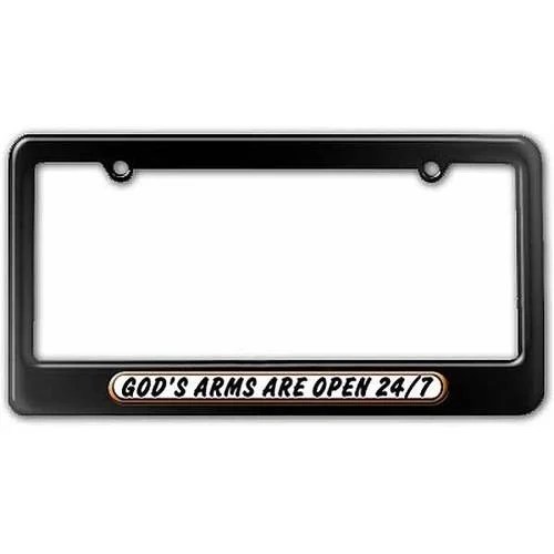 God's Arms Open 24 7, Religious Christian License Plate Tag Frame