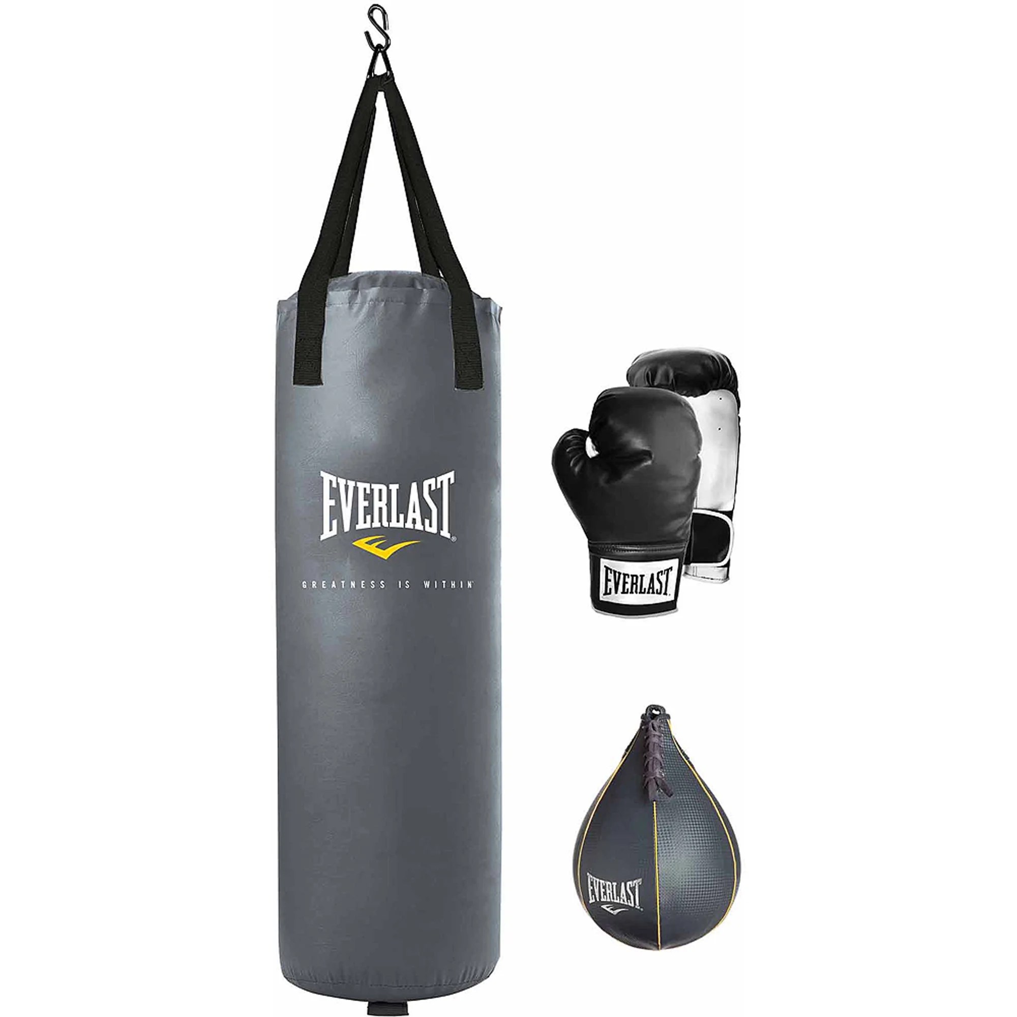 Everlast 80lb. Grey Heavy Bag Kit BrickSeek