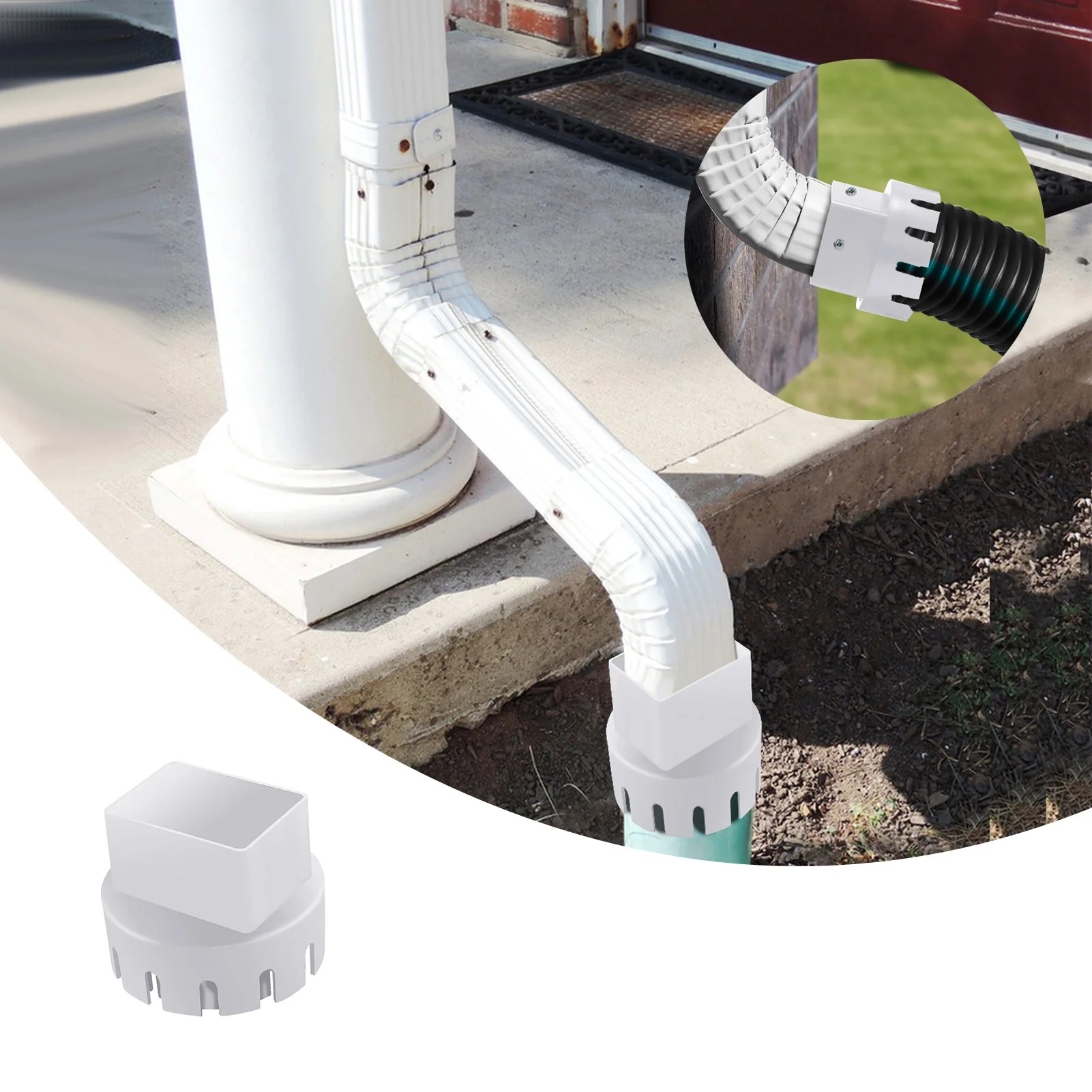 Downspout Adapter Universal Easy Installation Improve Water Drainage
