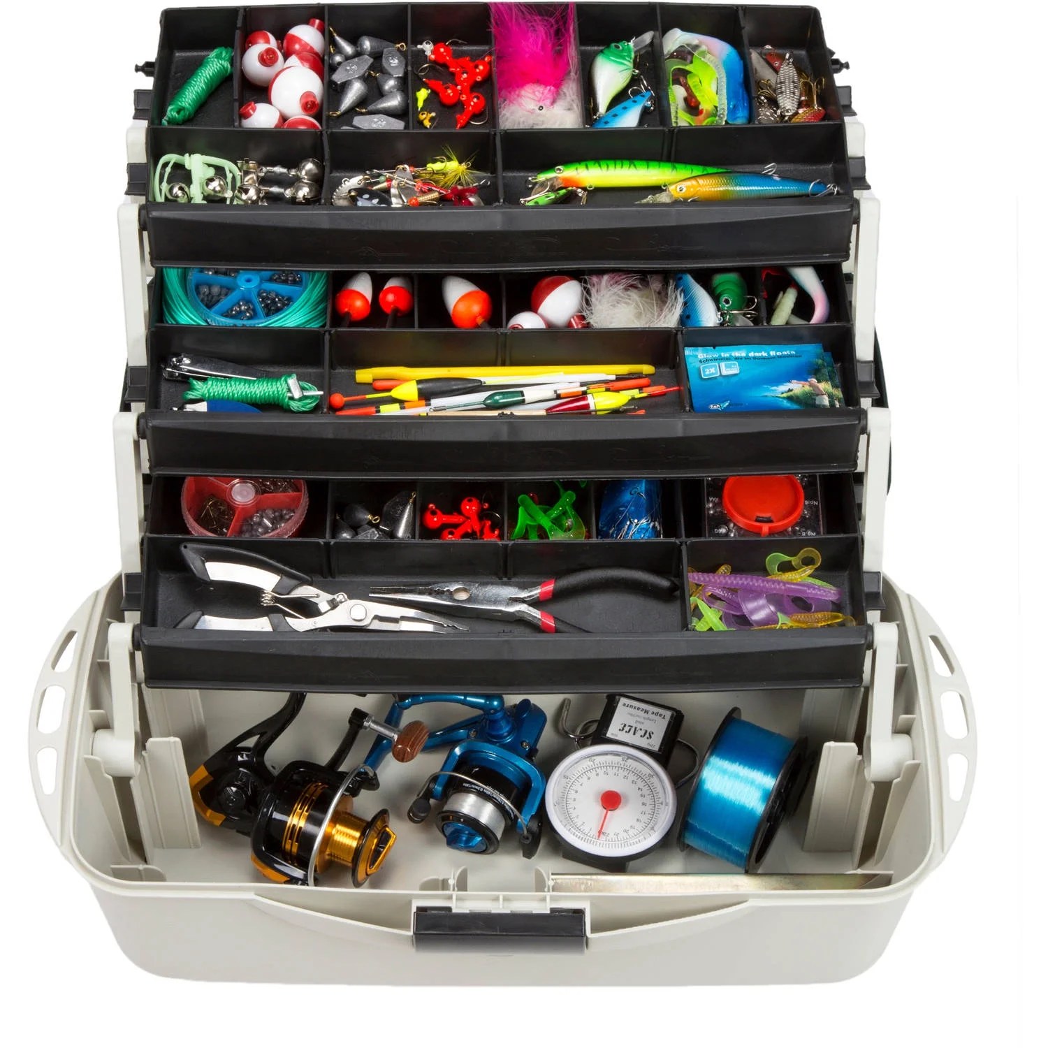 3Tray Fishing Tackle Box Craft Tool Chest and Art Supply Organizer