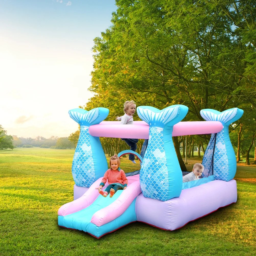 OTVIAP Bounce House,Mermaid Inflatable Castle 420D Oxford 840D Children