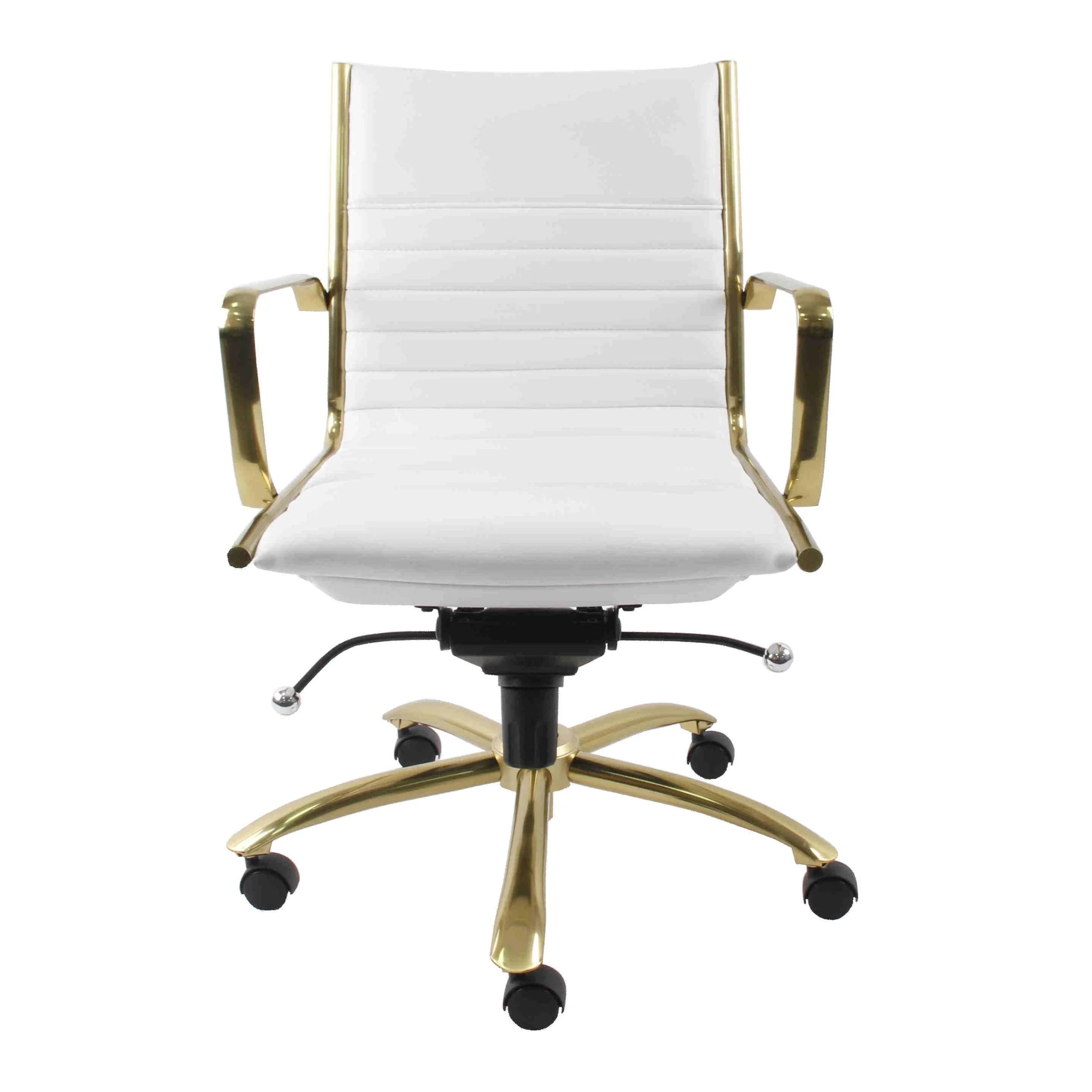 26.38" X 25.40" X 37.80" Low Back Office Chair in White with Brushed