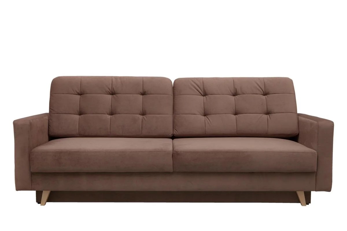 Meble Vegas Futon Sofa Bed, Queen Sleeper with Storage, Brown