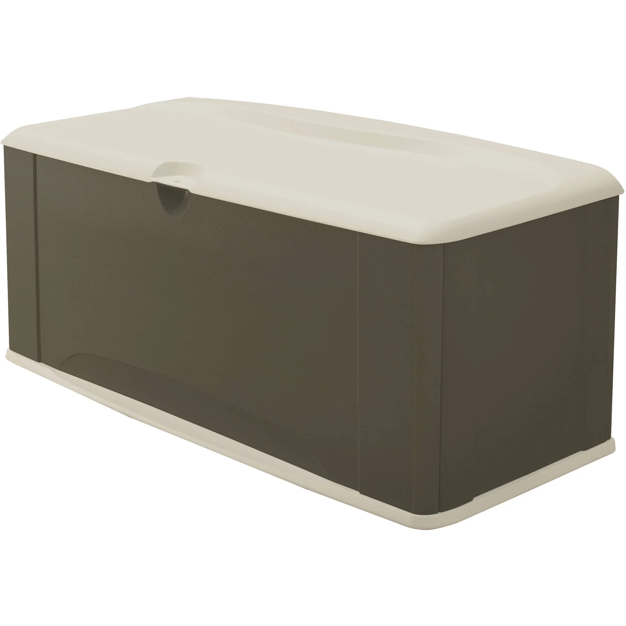 Rubbermaid Outdoor ExtraLarge Deck Box with Seat, Gray & Brown, 121