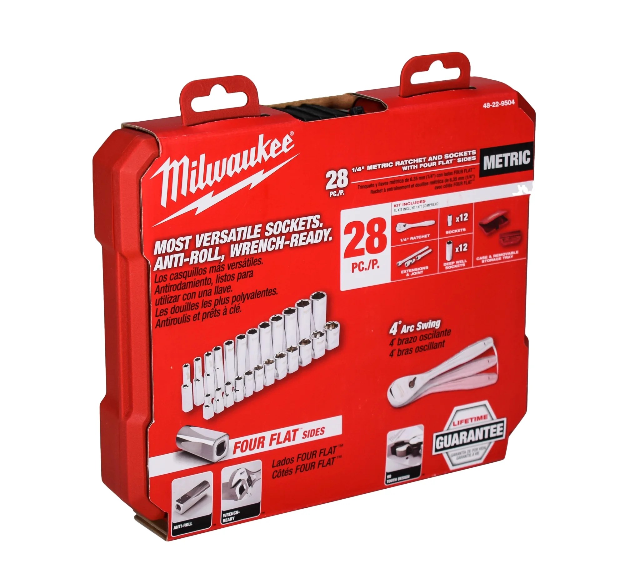 Milwaukee 1/4" Drive Metric Ratchet Socket Mechanics Tool Set (28-Pc