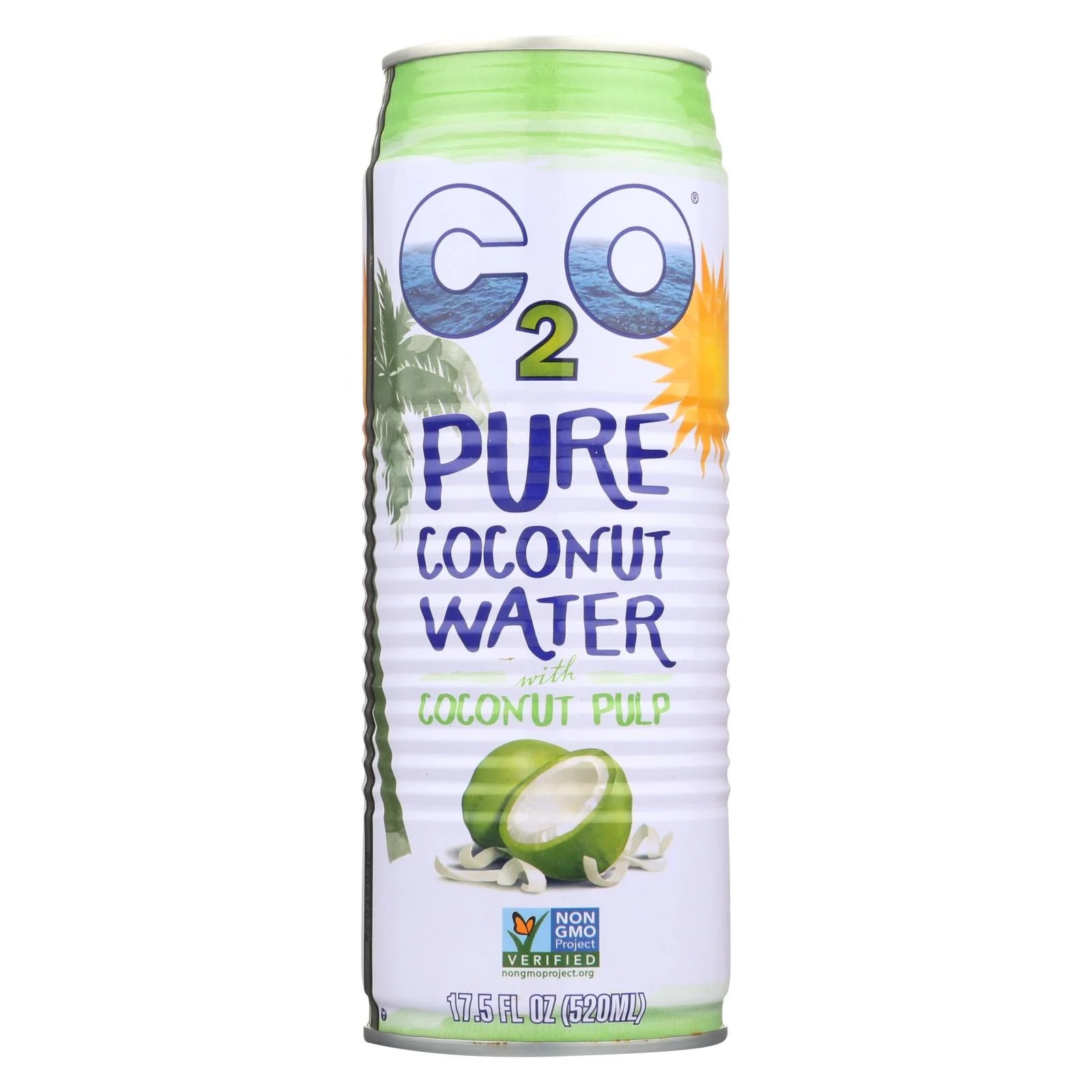 C2O Pure Coconut Water Pure Pulp Coconut Water Case of 12 17.5 fl