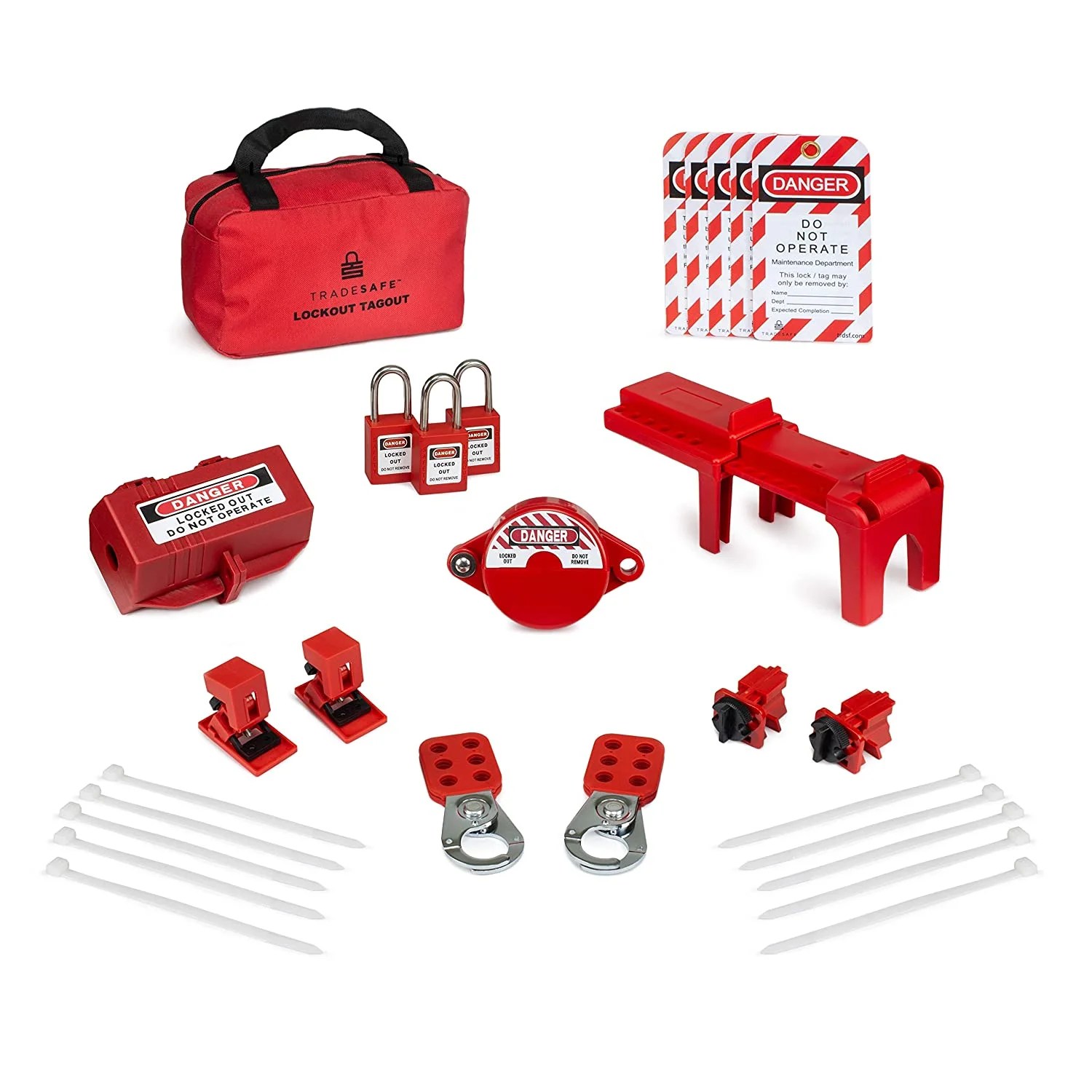 TRADESAFE Lockout Tagout Kit with Loto Locks for Gate Valves, Ball