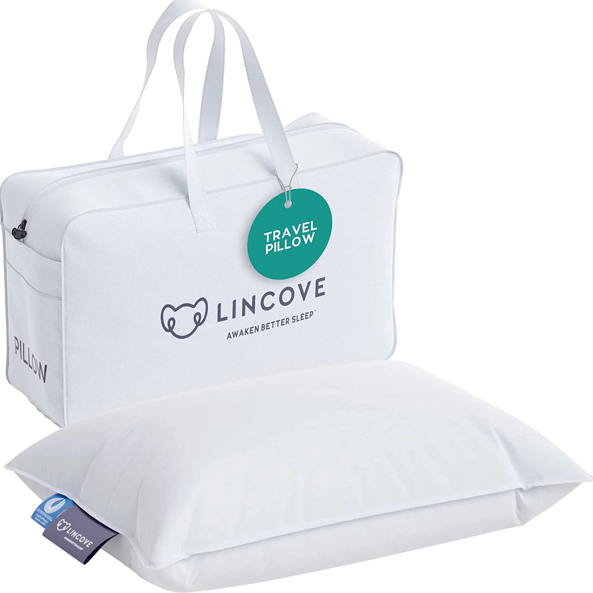 Lincove Canadian Down Feather Travel Pillow Soft Luxury Traveling