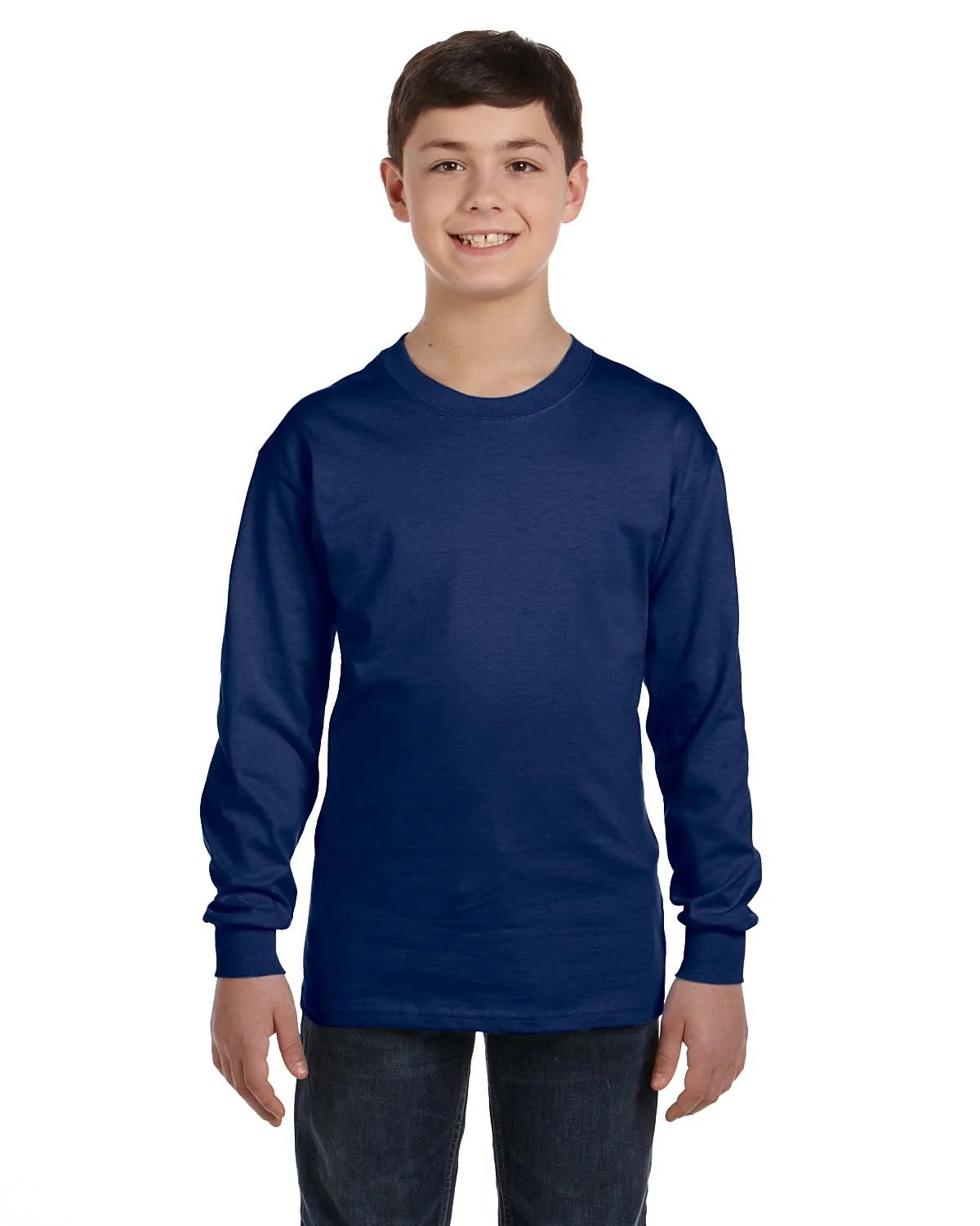 Gildan Big Boys Seamless Crewneck Long Sleeve TShirt, Style G5400B