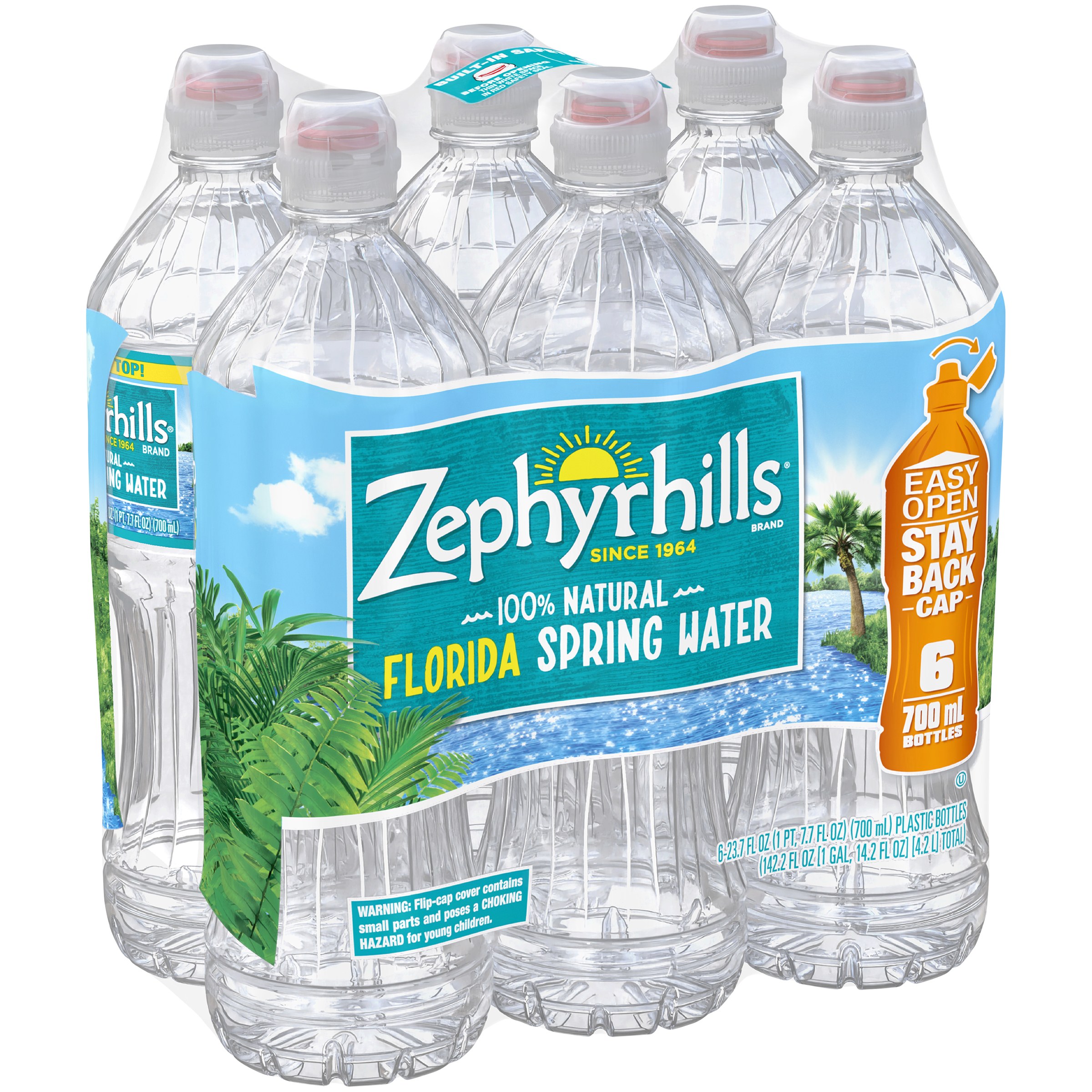 Zephyrhills Natural Florida Spring Water, 23.7 Fl. Oz., 6 Count