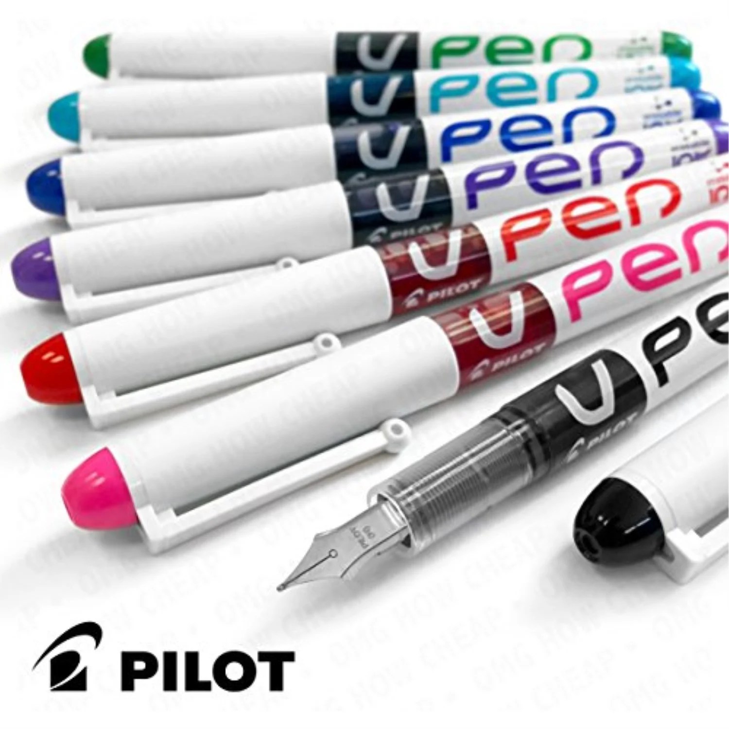 pilot v pen disposable erasable fountain pen assorted 7 pack
