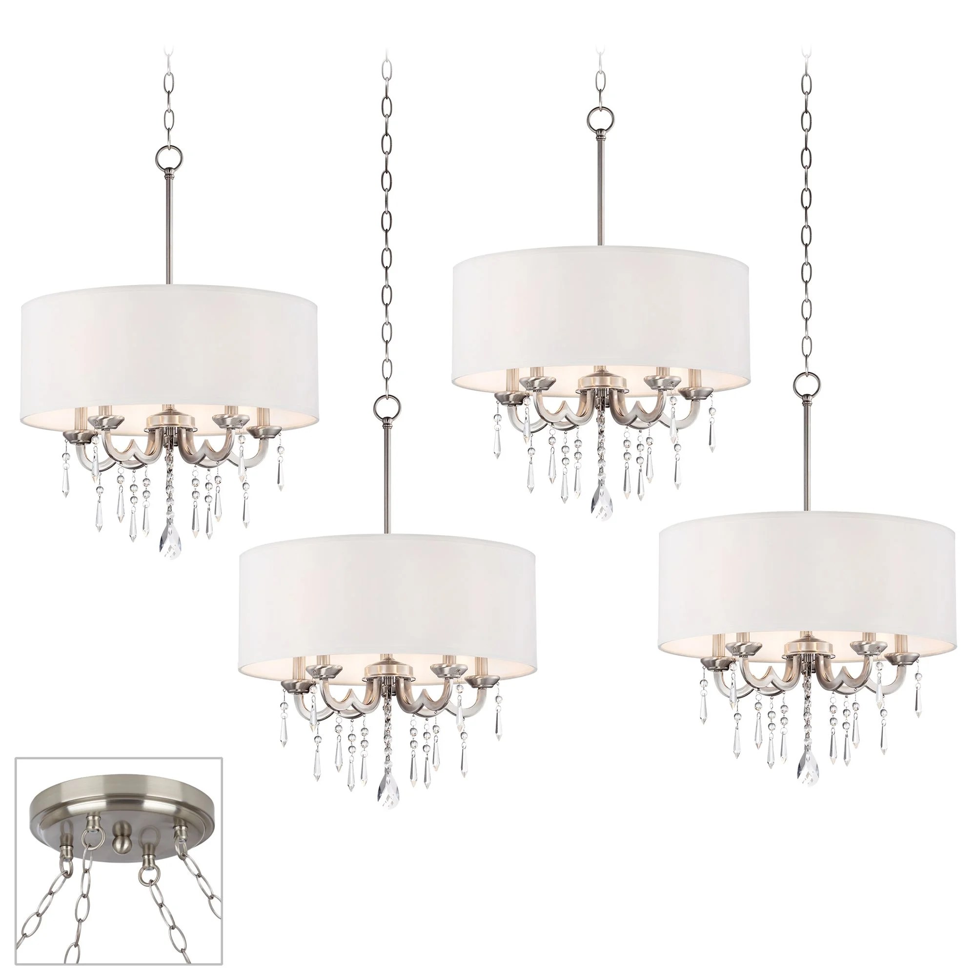 Possini Euro Design Brushed Nickel Swag Pendant Chandelier Modern