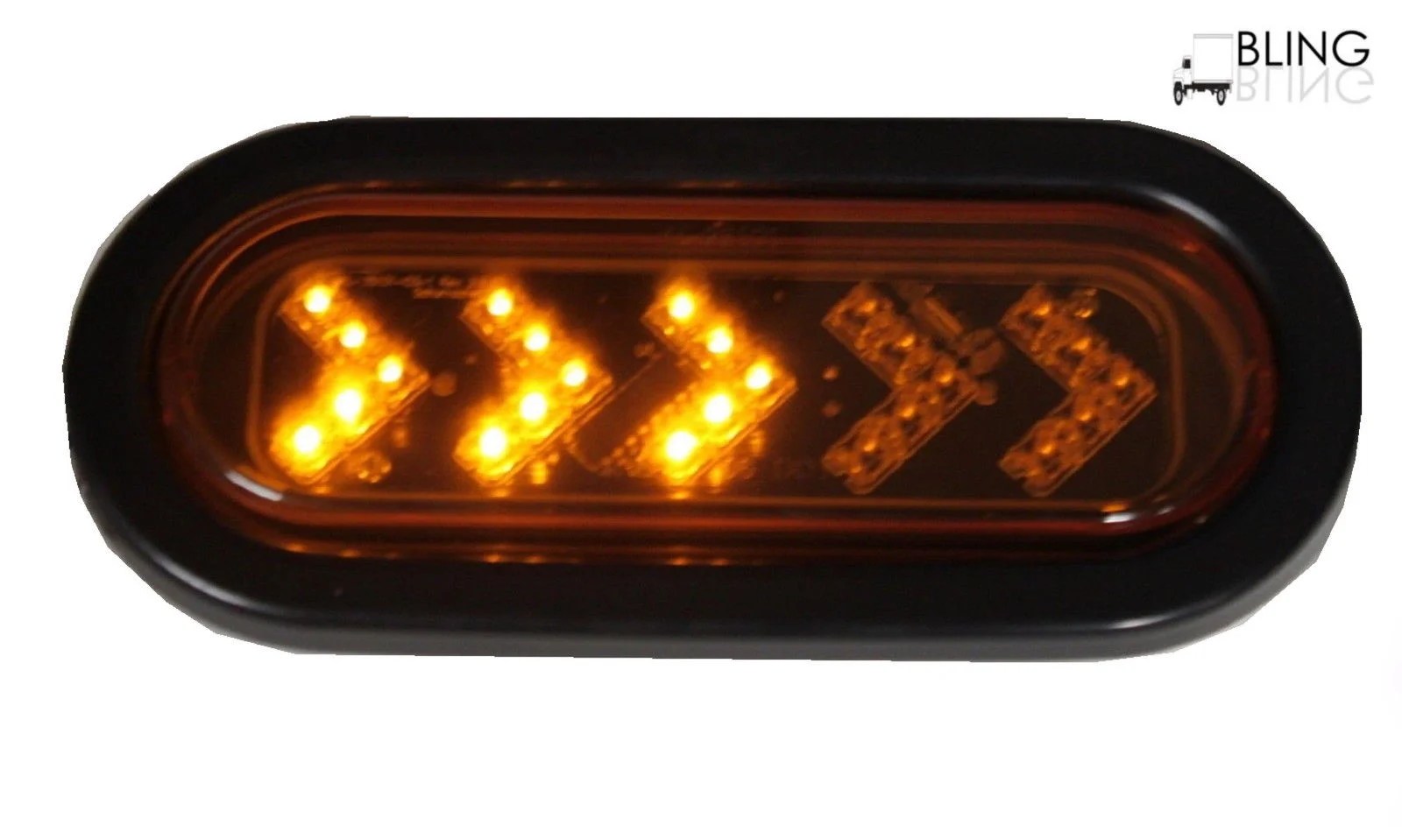LED Sealed 6" Oblong Arrow Turn Signal Light Kit Amber with Sequential