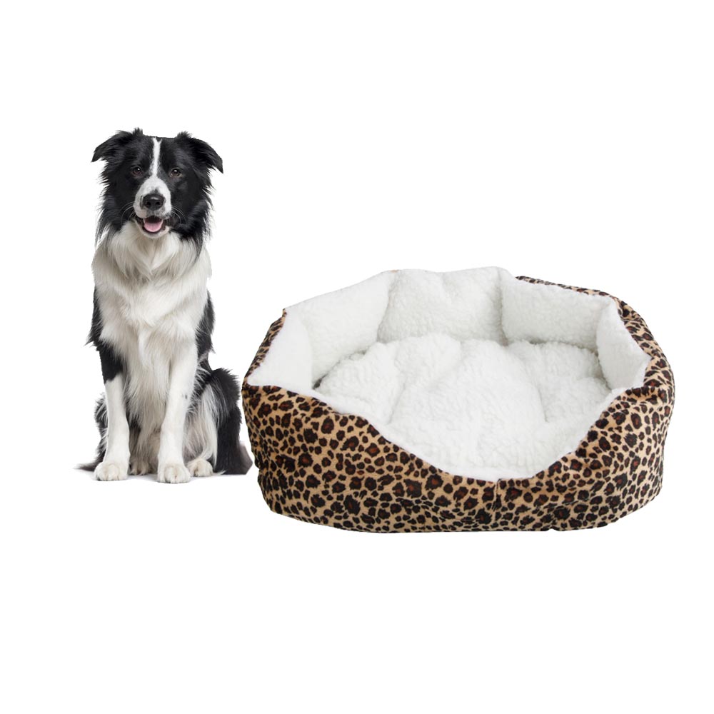 Zimtown Leopard Print Round Dog/Cat Bed Cotton Mat, Comfortable Stylish