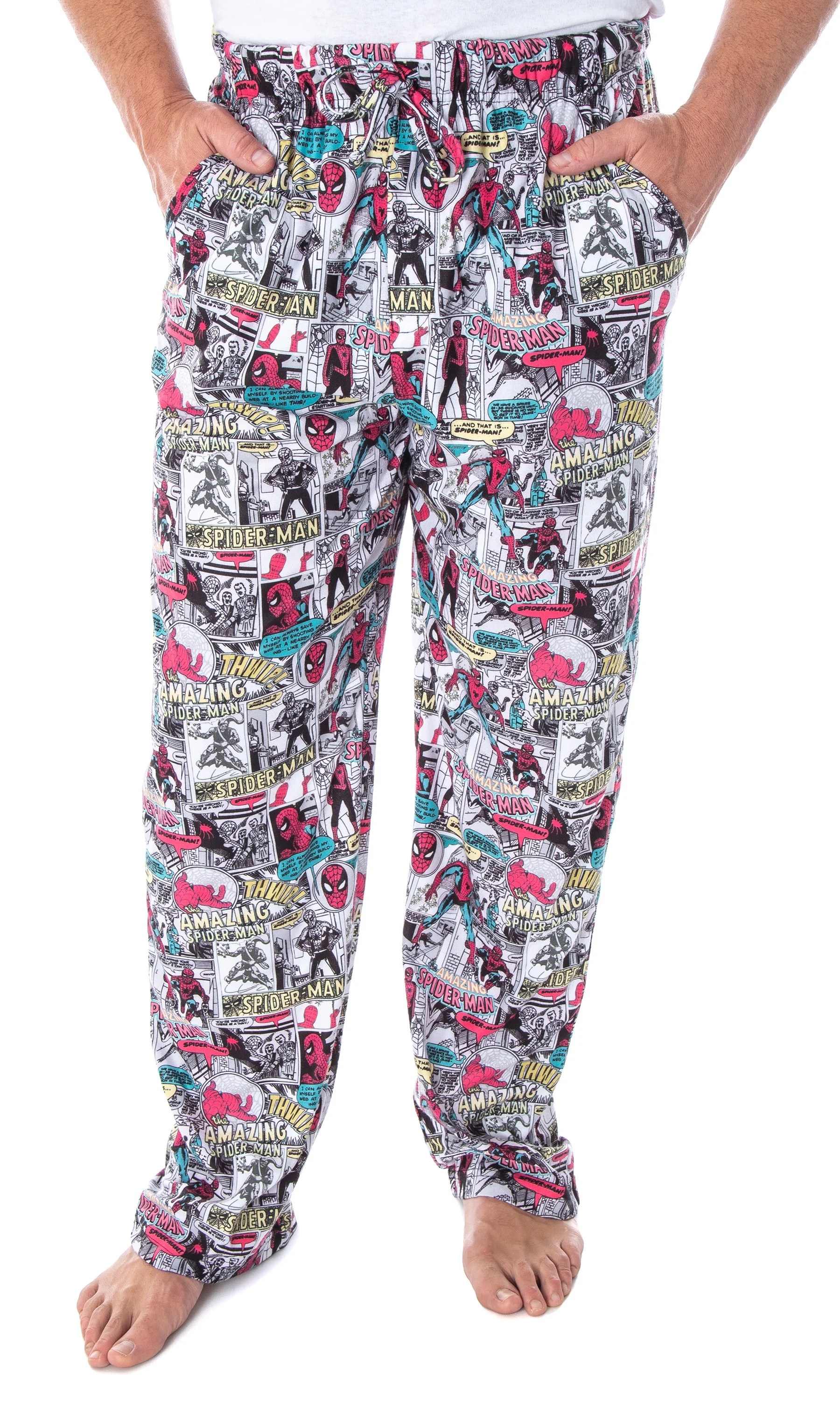Intimo Marvel Men's Spiderman Vintage Comic Book Print Sleep Lounge