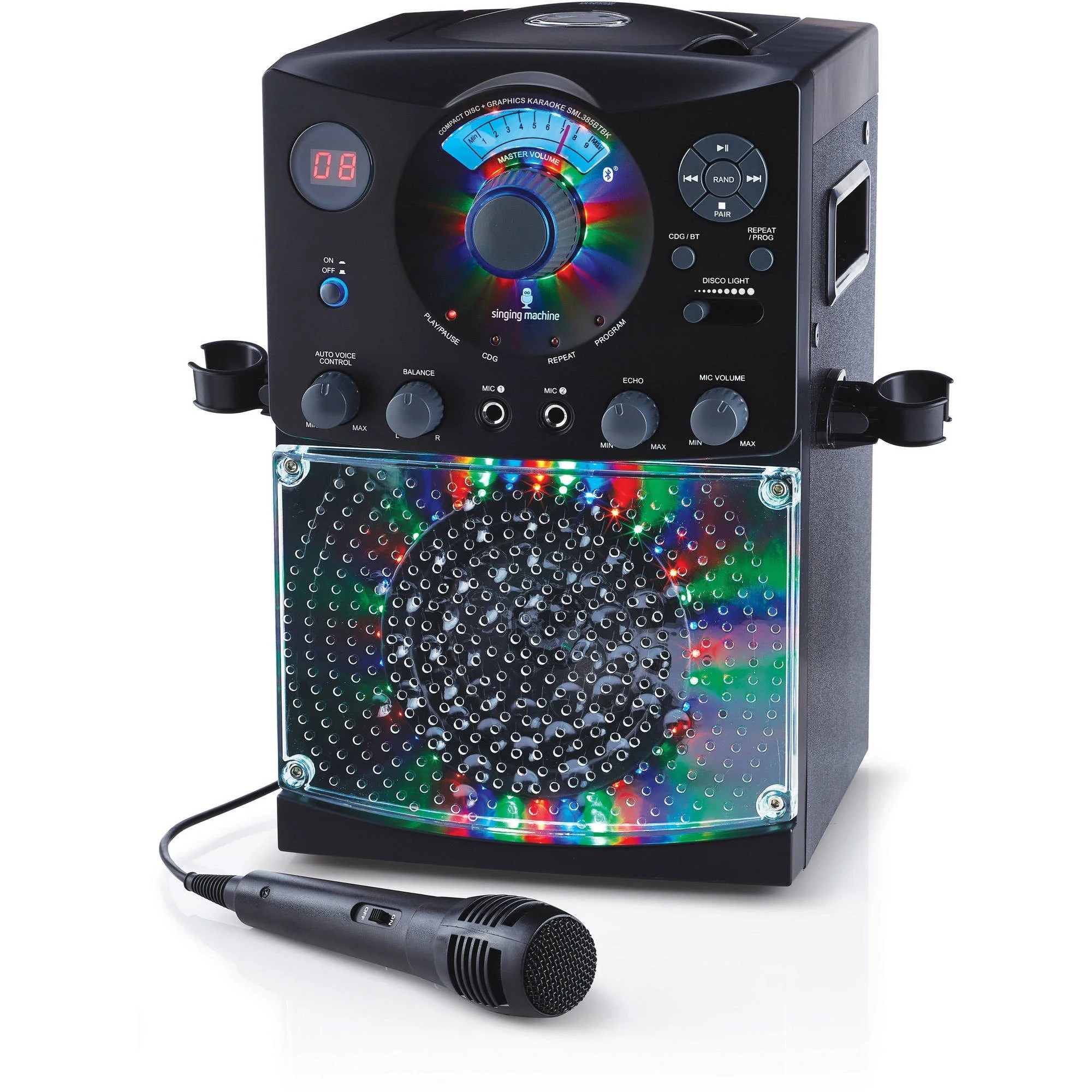 Singing Machine Bluetooth Karaoke System w/ LED Disco Lights and