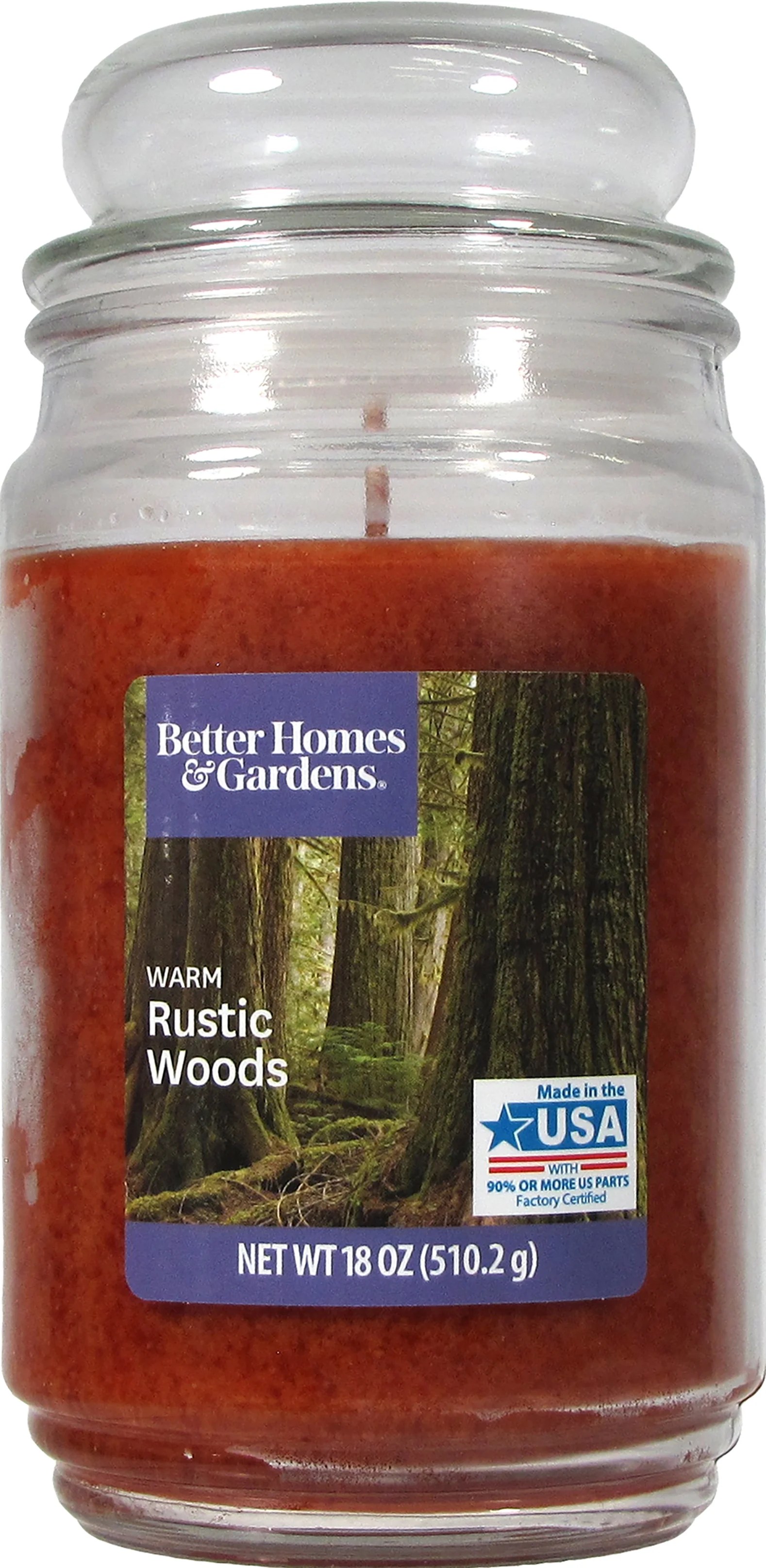 Better Homes & Gardens Warm Rustic Woods SingleWick Jar Candle, 18 oz