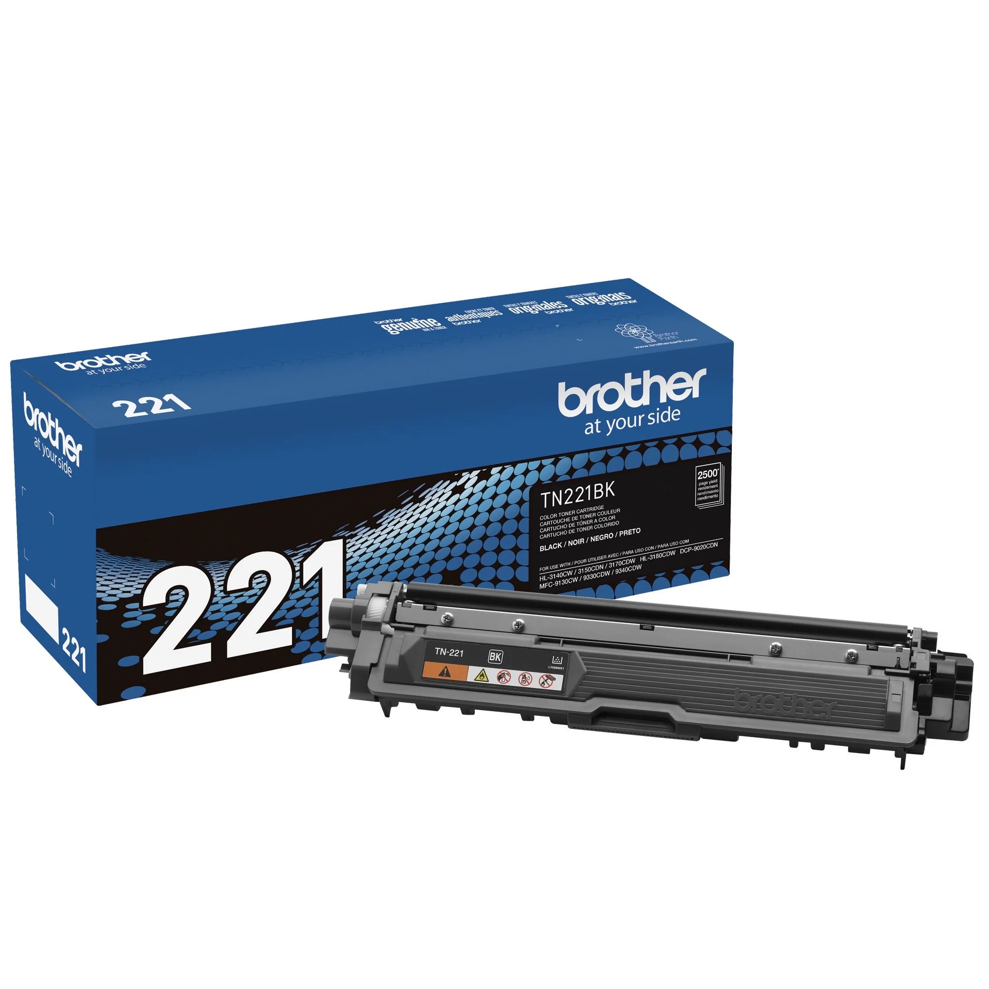 Brother Genuine Standard Yield Toner Cartridge, TN221BK, Replacement